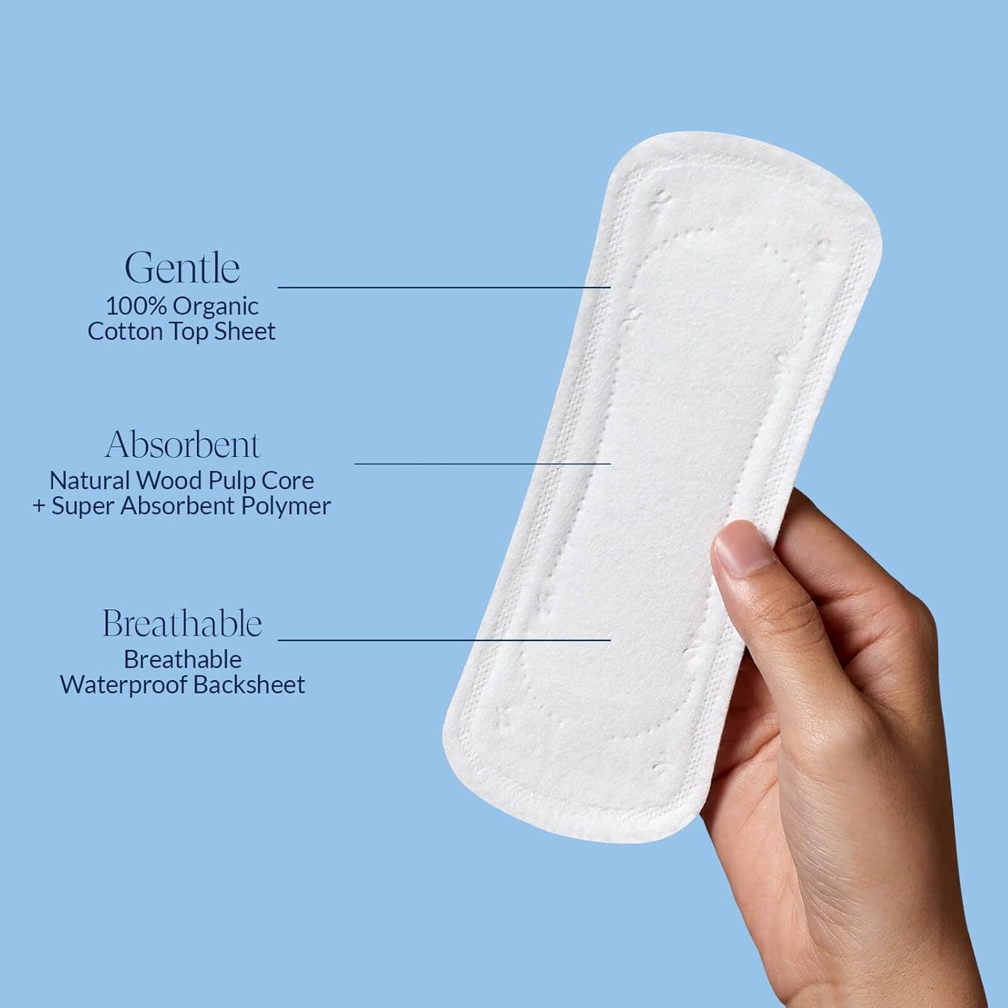 100% Organic Long Panty Liners for Women long-192ct, Ultra Thin Cotton Cover, Long Pantiliners, Light Absorbency, Unscented Barely There Pantie Liners (Long Liner, Size 2, 192ct)