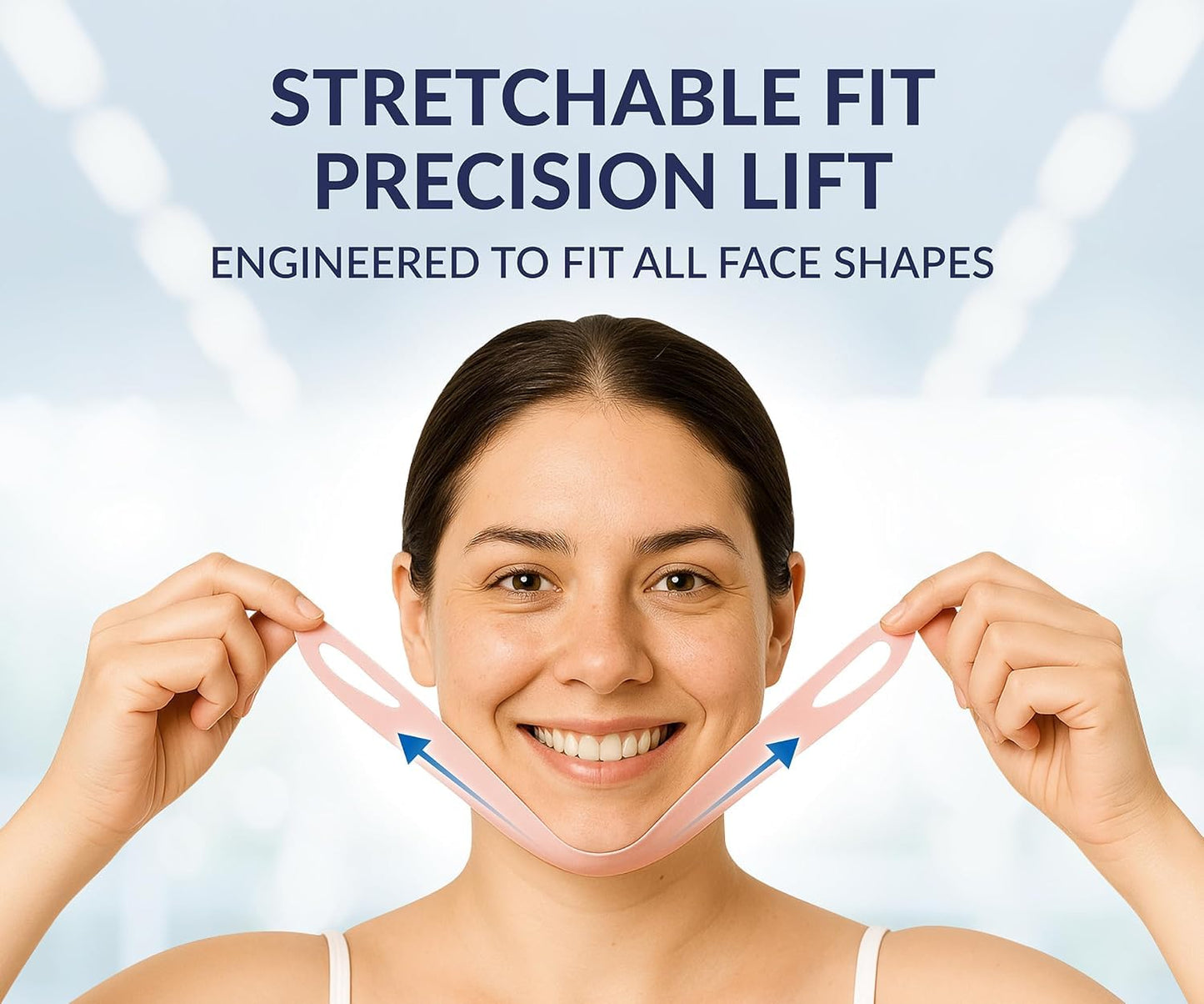 STYLIA V Line Lifting Collagen Face Mask - Lift, Firm & Contour Jawline - Double Chin Strap with Hyaluronic Acid & Aloe Vera - Hydrating Neck & Face Tightening Mask - Chin Strap for Sleeping (7PC)