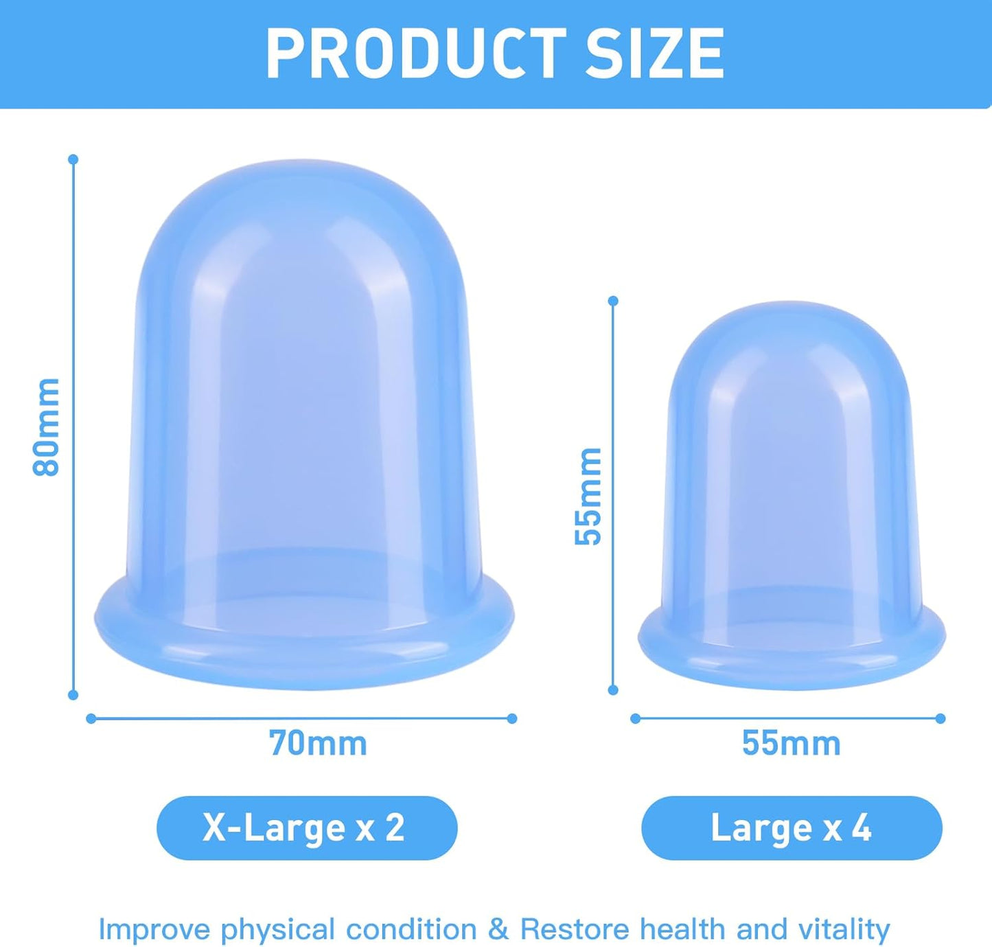 Silicone Cupping Therapy Set - Cupping Kit for Massage Therapy - Cellulite Remover Cupping Set - Anti Cellulite Cup Massager, Vacuum Suction Massage Cups for Cellulite Reduction