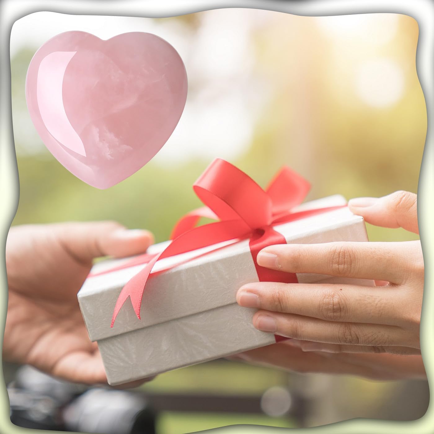 MAIBAOTA 60 mm Rose Quartz Crystals Heart Stone Valentines Gifts for Her Women Crystal Gifts for Women Natural Reiki Gemstone Polished Heart Shaped Rocks Meditation