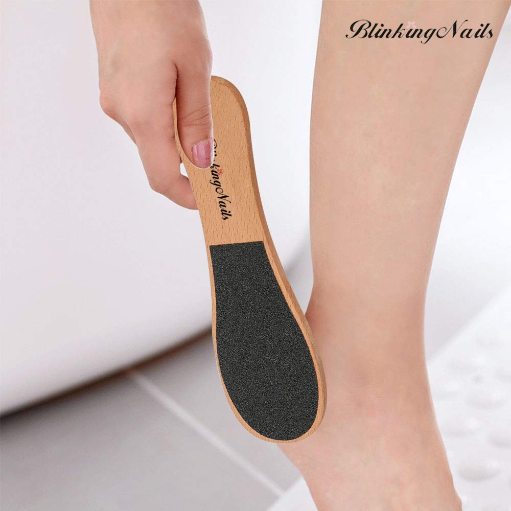 Foot File Callus Remover for Feet, Foot File for Dead Skin Foot Scrubber Heel Scraper Lima para Los Pies Rasp Professional Pedicure Tools for Feet Removes Cracked Heels Rasper with Wooden Handle 2pcs