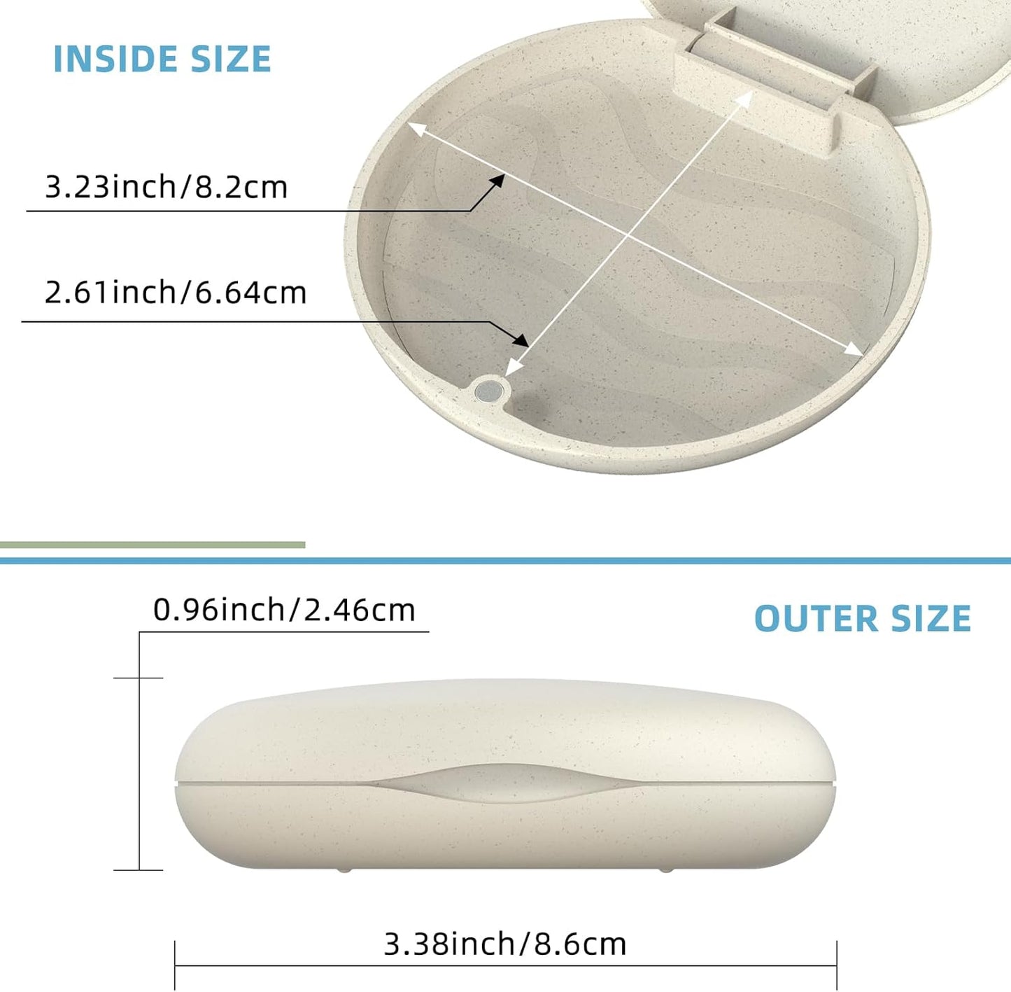 Slim Aligner Case with Night Guard, Premium Retainer Mouth Guards Travel Case-Ivory