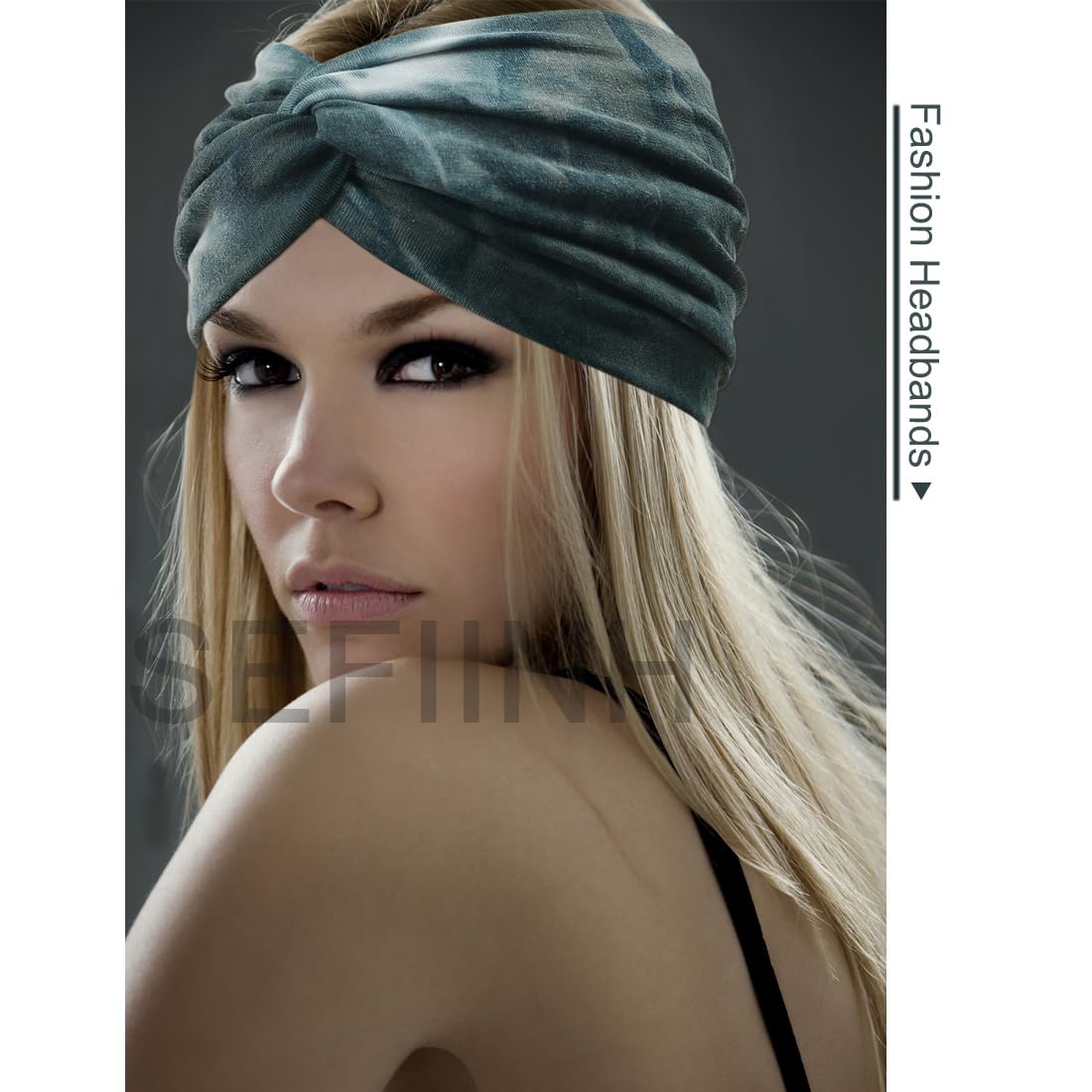 Boho Extra Wide Headbands For Women 7'' Large Headband Twist Head Bands Women's Hair Band Stretchy Turban Styling Accessories Tie Dye 8 Pack