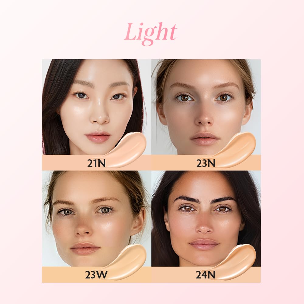 milktouch Cushion Foundation, 24H Flawless Skin, Radiant Shine, No Oxidation, Long-Lasting, Non-Creasing, 60% Hydrating Skincare Infused Korean Foundation, Valentines Gifts (21N Natural Beige)