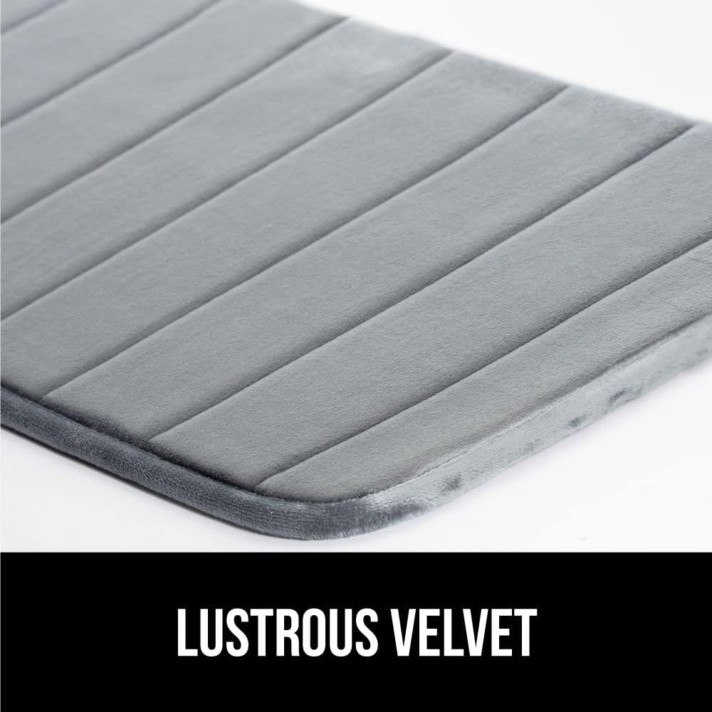 GORILLA GRIP Memory Foam Bath Mat, Soft Absorbent US Designed Bathroom Rug, Gripping Dots Machine Washable Bathmat, Cushioned Floor Mats, Shower Sink Rugs Room Décor Accessories, 30x20 Graphite Gray