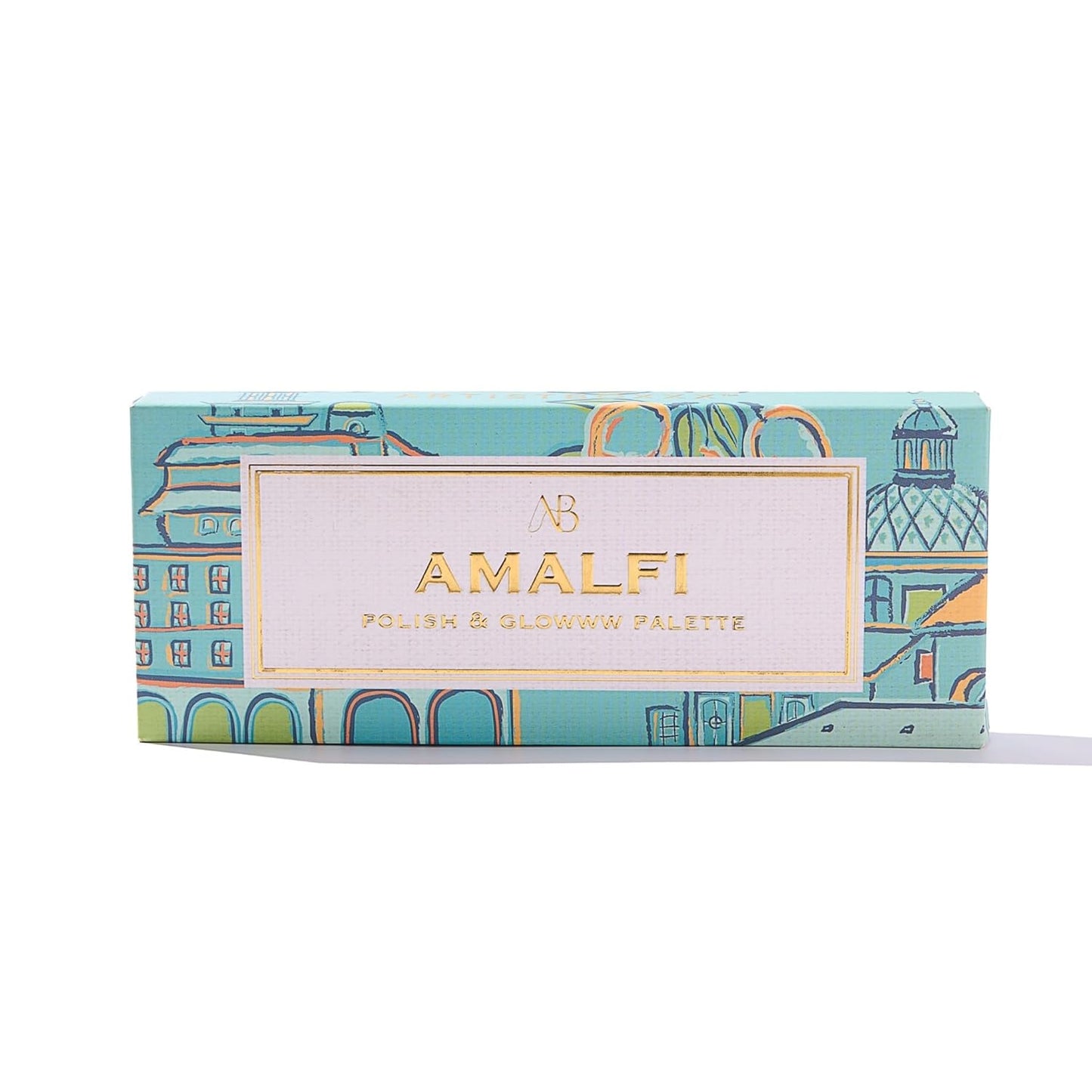 Amalfi Polish & Glowww Palette – 5-Piece Refillable Makeup Palette for Radiant Skin. Includes Highlighters, Blush, Contour & Eye Shadows - Blendable, Long-Lasting, Vegan & Cruelty-Free