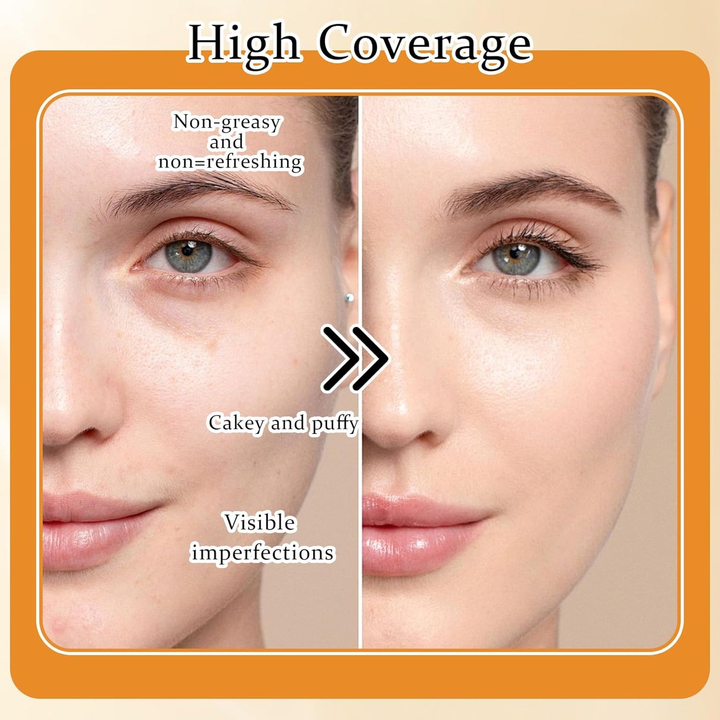 2Pcs Mushroom Head Air Cushion CC Cream Foundation Makeup,Moisturizing BB Cream Face Makeup Liquid Foundation,Long Lasting Full Coverage Concealer for All Skin Types(Natural)D