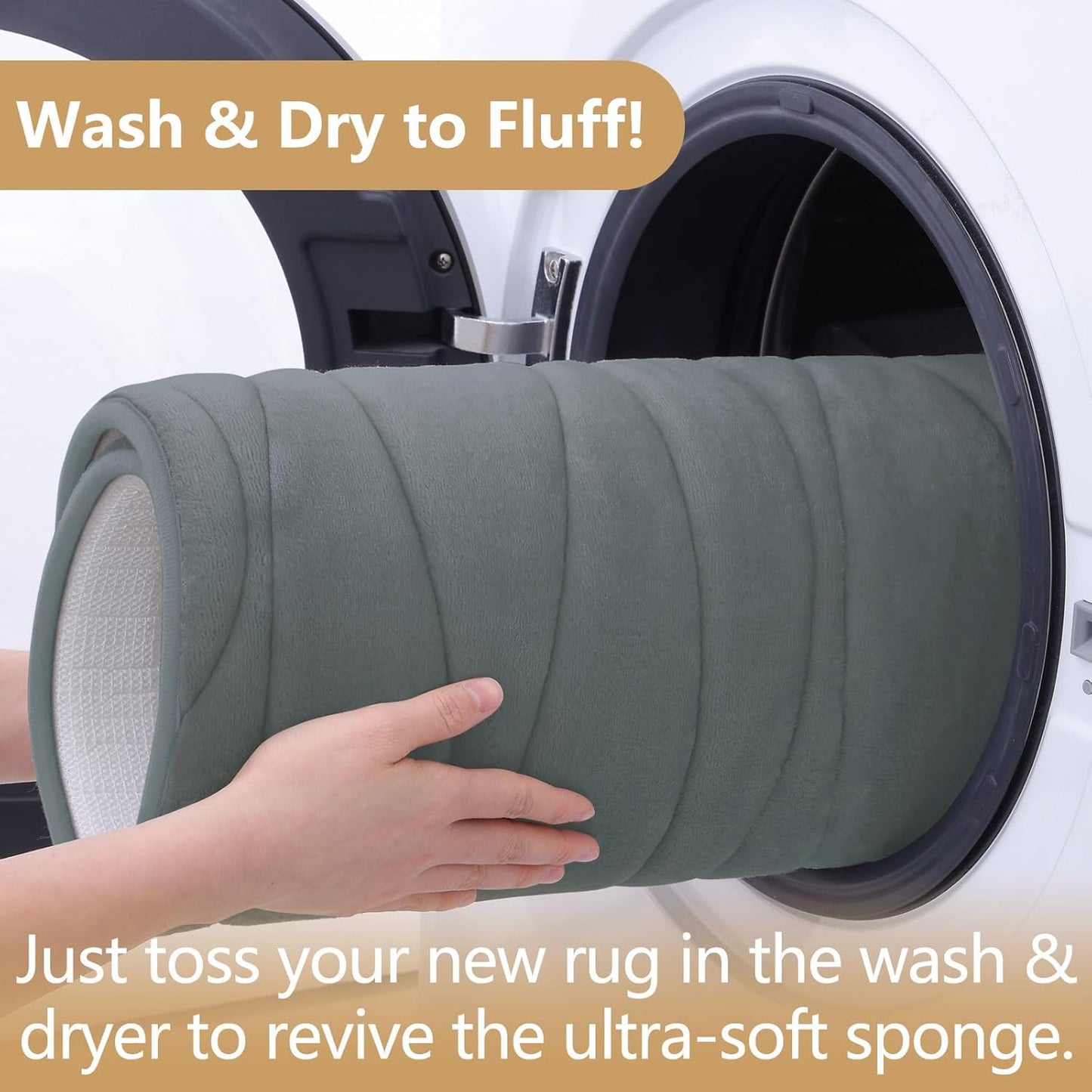 Buganda Memory Foam Bathroom Rug Mat 36x24, Extra Soft and Absorbent Bath Mats, Non-Slip and Machine Washable Bath Rugs for Bathroom Floor,Tub and Shower, Grey