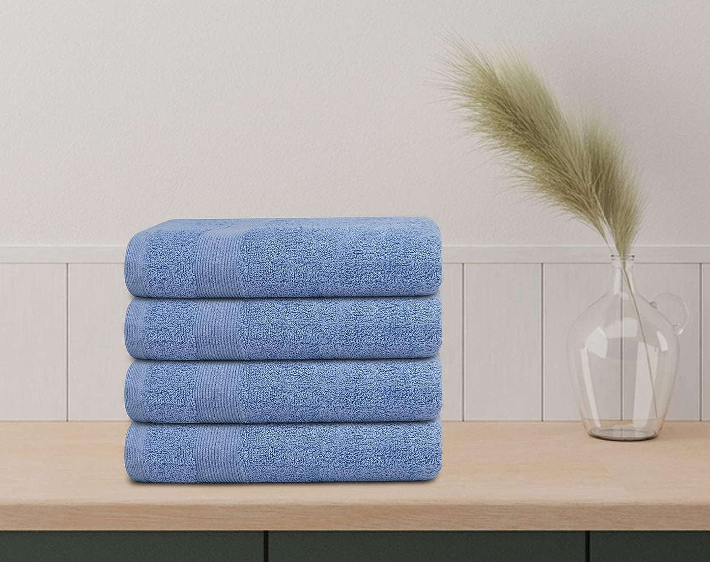 Premium Hand Towels Pack of 6 (16" x 30”) 100% Combed Ring Spun Cotton | Highly Absorbent Hand Towels Set | Ultra Soft for Home, Gym & Spa (Sky Blue)