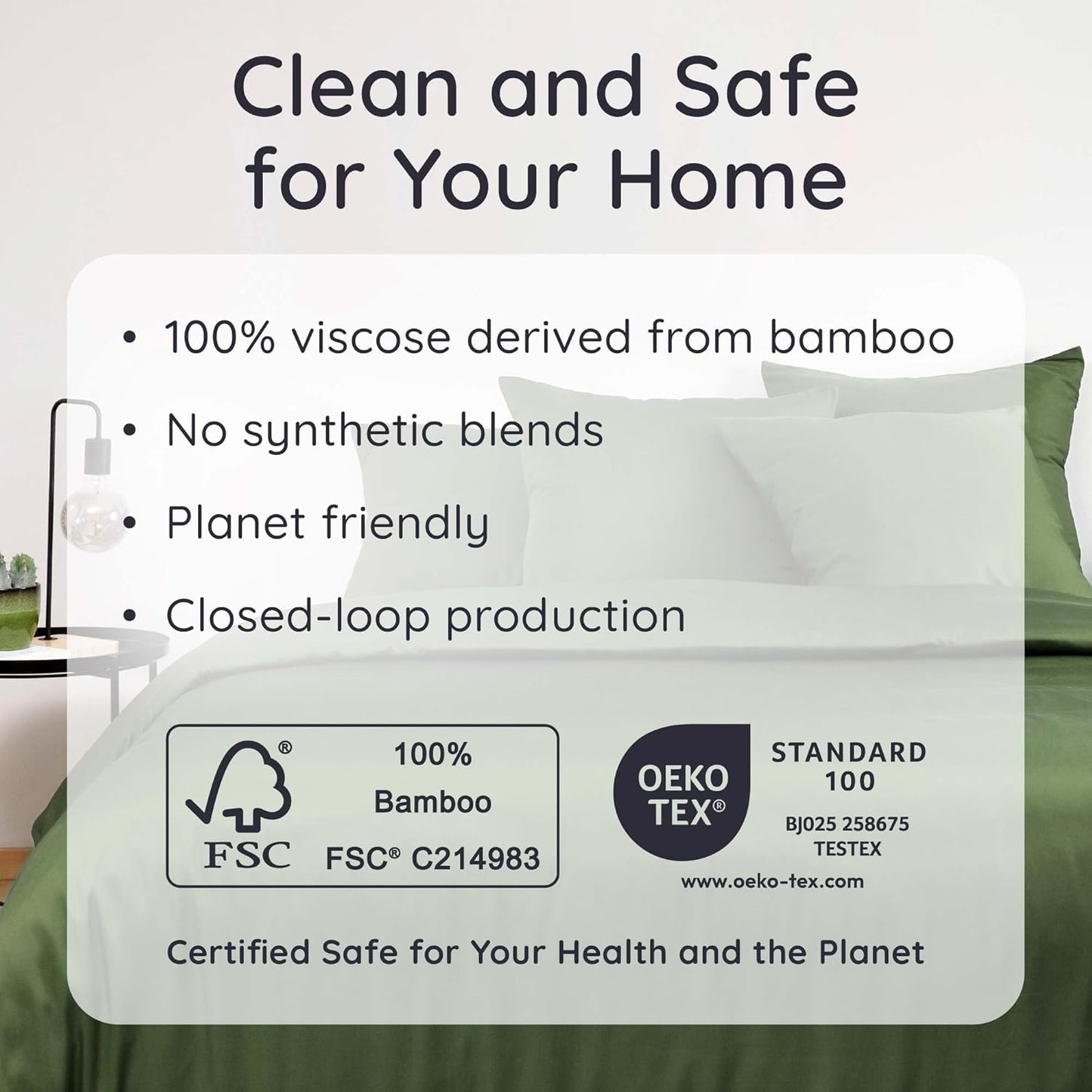 Bambaw 100% Viscose Derived from Bamboo Pillowcases Standard Size – Set of 2 Cooling Pillow Case with Envelope Closure, Breathable & Soft Pillow Cases Standard Size, Anti Acne (Olive)