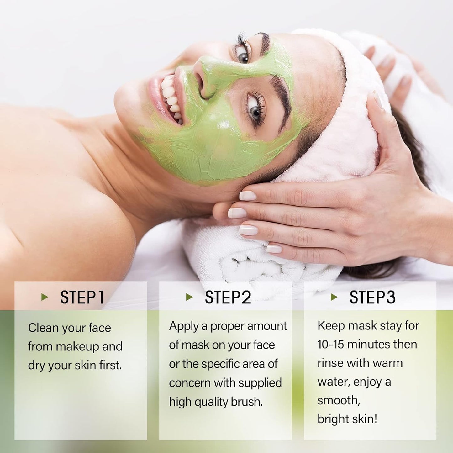SHVYOG Green Tea Face Mask, Antioxidant Green Tea Clay Mask with Volcanic Mud, Deep Cleansing & Moisturizing & Hydrating Clay Facial Mask for Pores, Blackheads, Wrinkles, Dirts