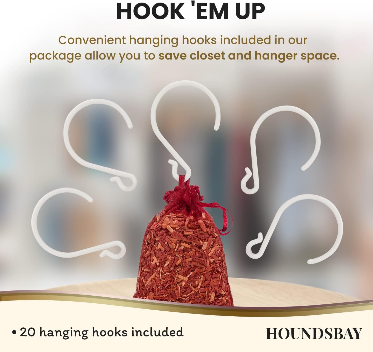 All-Natural Cedar and Lavender Sachet (20 Pack) with Hanger Hooks Included: 10 Lavender Sachets for Drawers and Closets, 10 Cedar Sachets Best Moth Repellent for Clothes