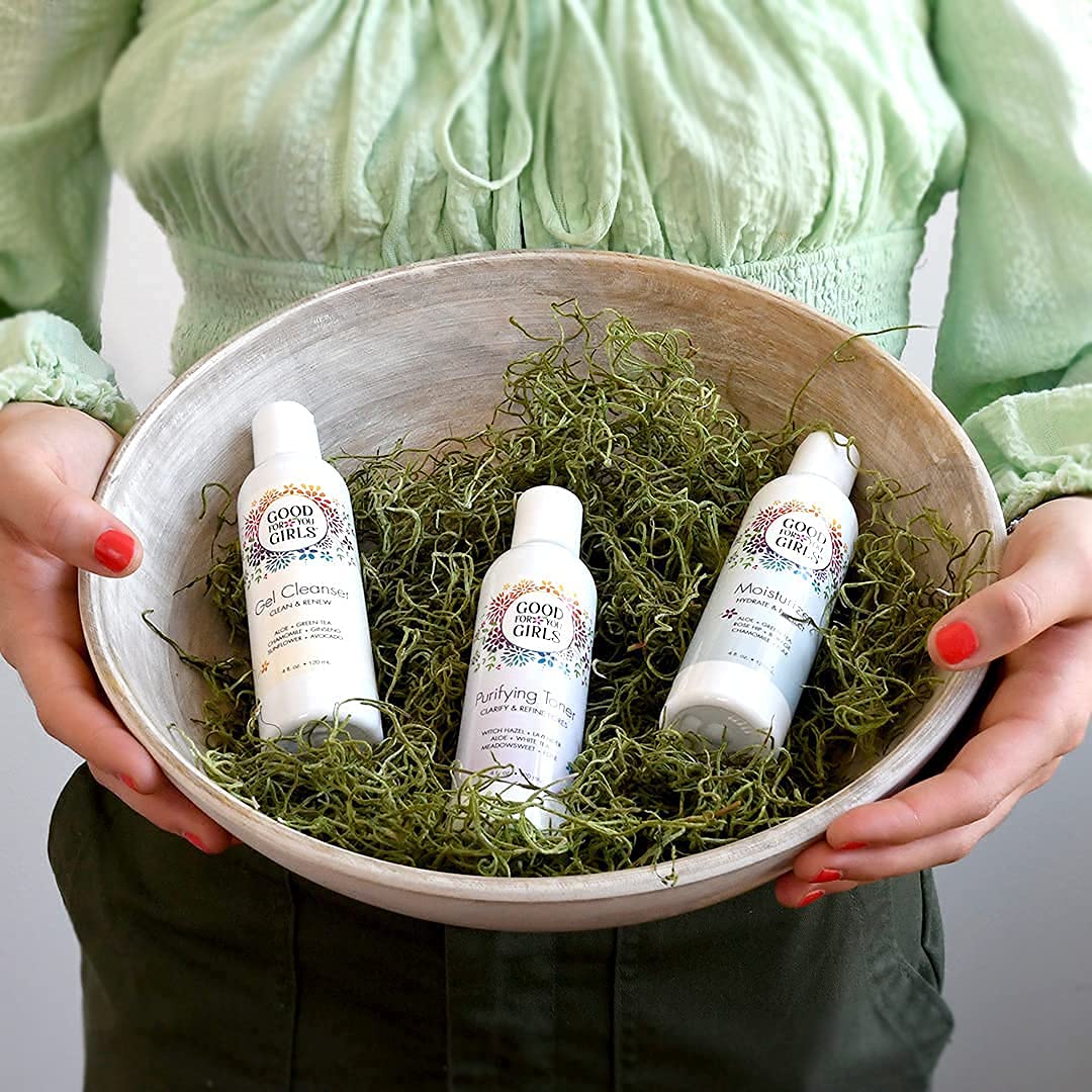 Good For You Girls Three-Step Skincare Gift Set - Cleanser, Toner & Moisturizer for Girls to Teens, Safe, Natural, Plant-Based ingredients. Vegan & Gluten-Free | 3 Piece, 4 oz ea.