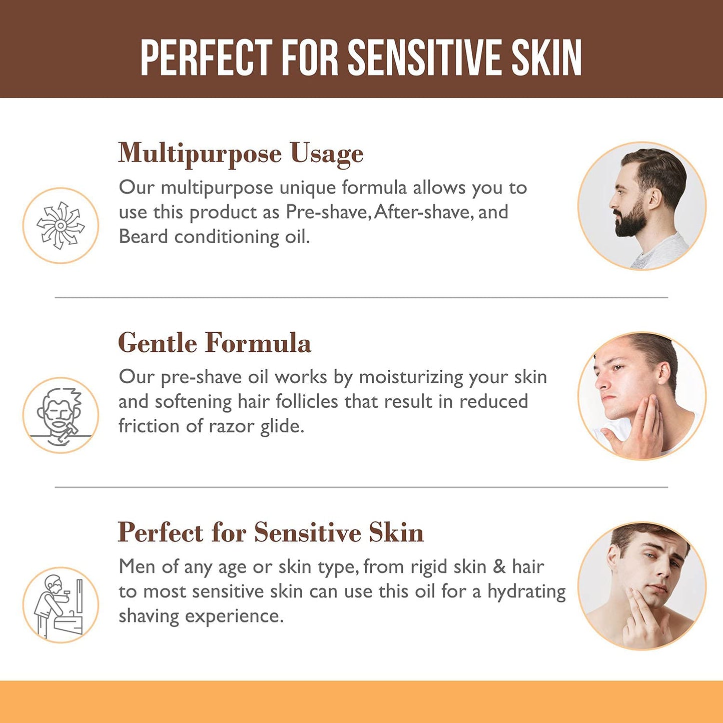 The Henna Guys 8 fl. Oz Pre-Shave & Beard Conditioning Oil for Men, Sandalwood Scent, with Jojoba, Argan, & Marula Oils, Free from Ammonia, Sulfate, Phthalate