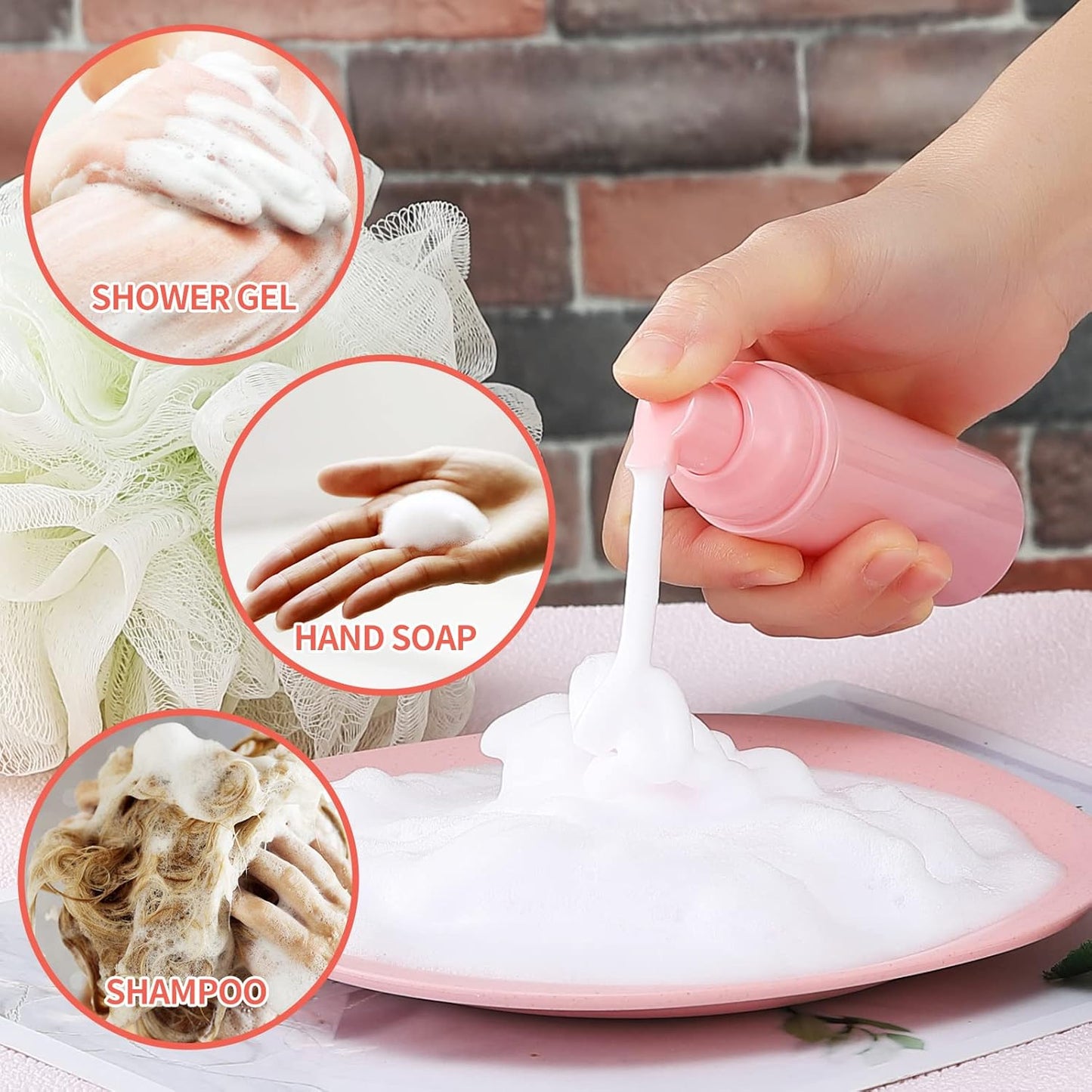 36 pcs 2oz Empty Foam Soap Dispensers Bottle Lash Cleanser Bottles Refillable Cleaning for Shampoo Lotion Hand Sanitizer Cosmetics Castile BPA-Free