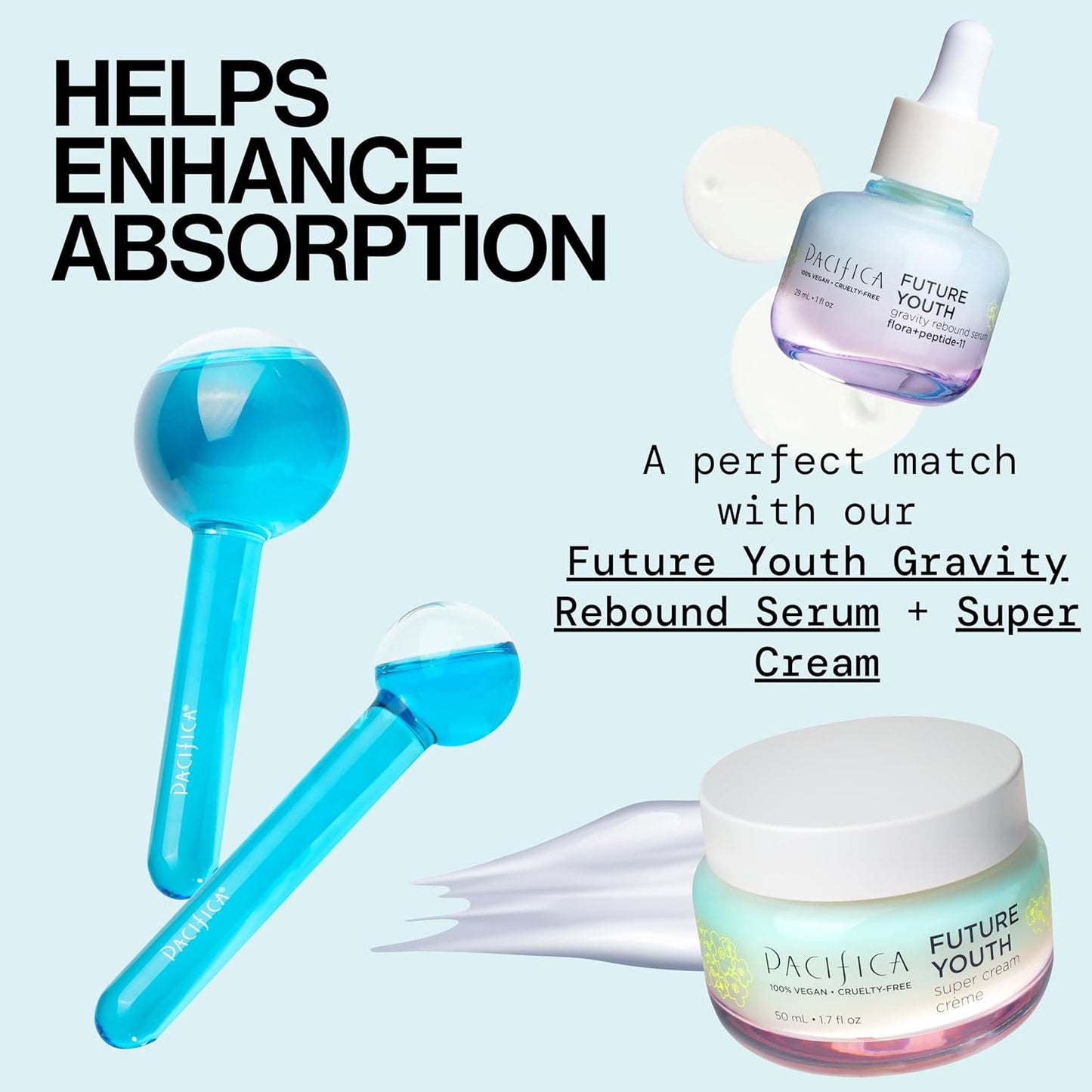 Pacifica Ice Roller Cryo Globes – Cooling Glass Facial Massager for Face, Eyes & Neck – Cold Therapy Beauty Tool for Puffy Eyes, Dark Circles, Redness, Wrinkles – Skin Care Gift for Women & Men