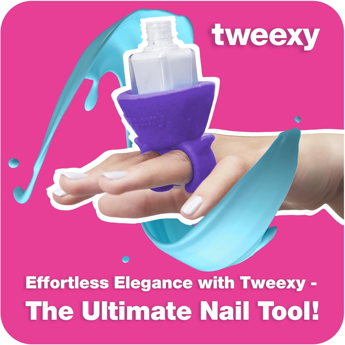 tweexy Wearable Nail Polish Holder Ring - Nail Polish Bottle Holder for Easy Application | Perfect for Fingernail Painting, Manicure & Pedicure | Nail Polish Accessories (Purple Crush)