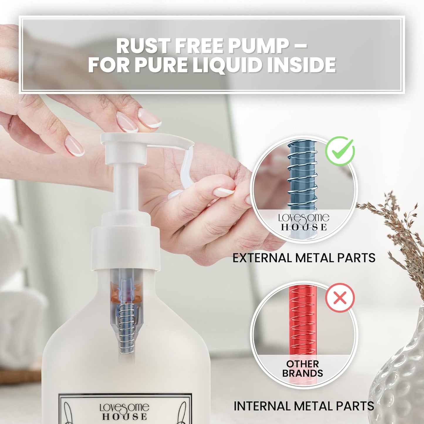 Refillable Shampoo and Conditioner Bottles - Stylish Shampoo and Conditioner Dispenser Bottles Set of 3-16 oz Empty Shower Soap Dispenser - Latest Bathroom Organization Solution