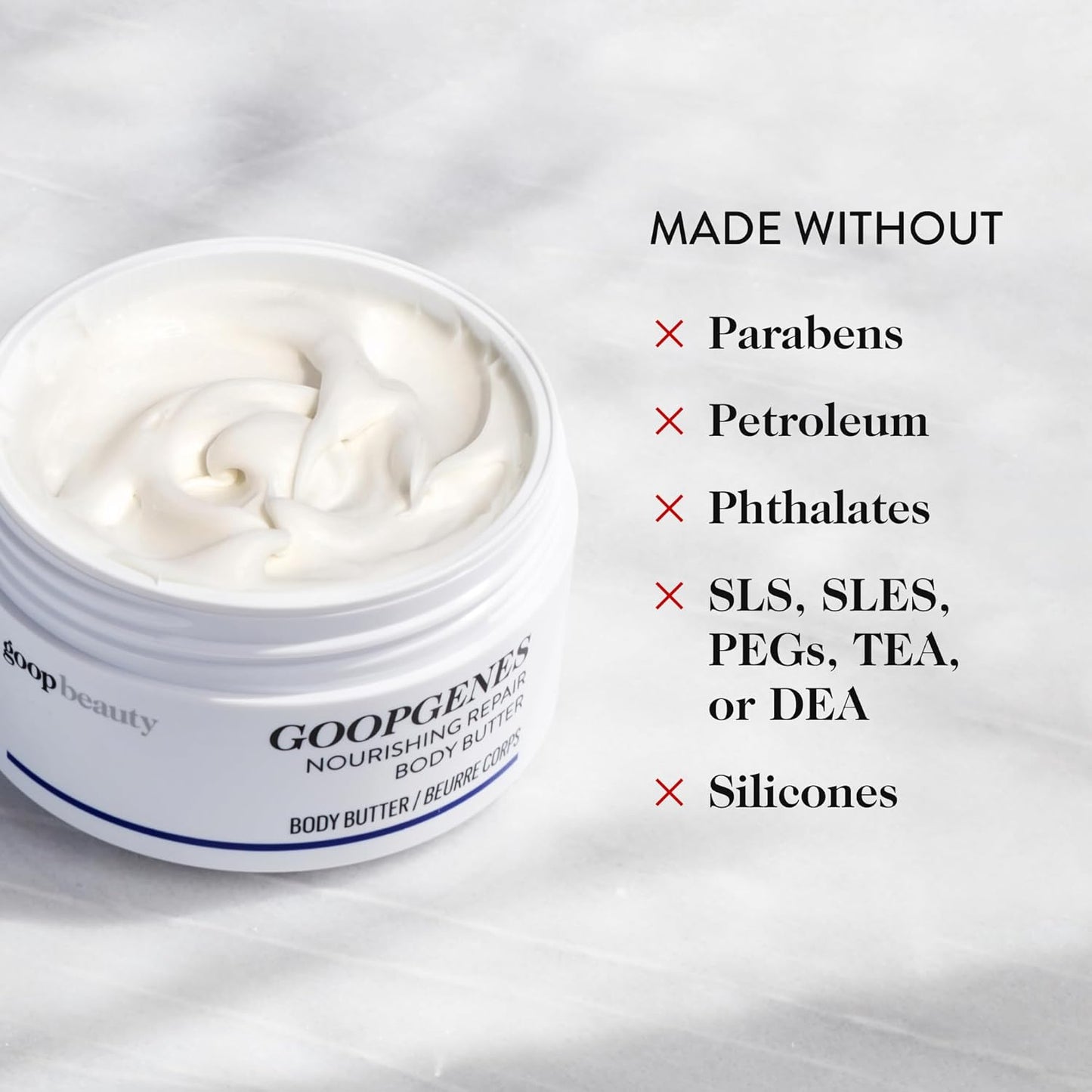 goop Beauty Body Butter | Lotion for Dry Skin | Nourishing Butters & Botanical Extracts | Hydrating & Firming Cream | 6.1 fl oz