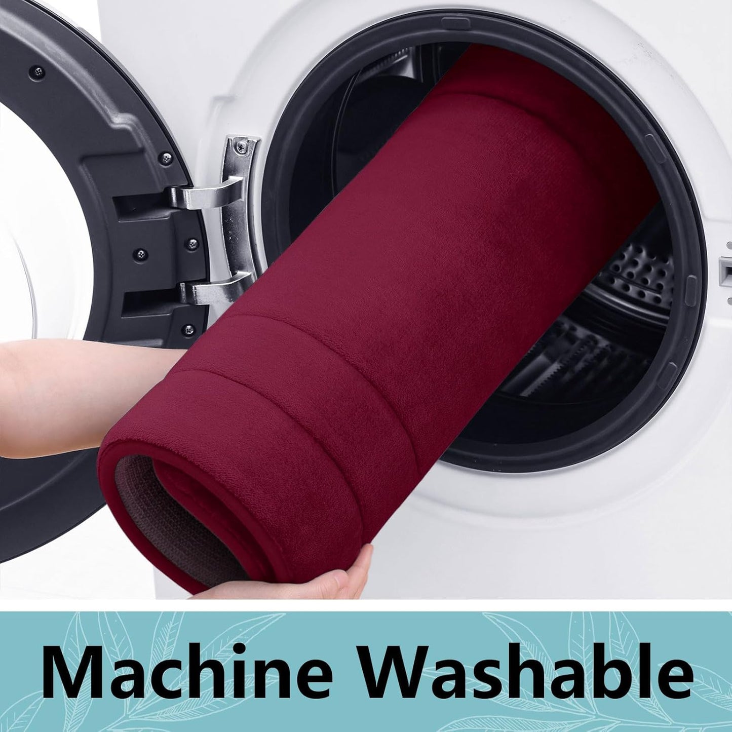 Arotive Memory Foam Bathroom Rug Mat 47x24, Ultra Soft and Absorbent Bath Mat, Machine Wash Dry, Comfortable Bath Rug Carpet for Bathroom Floor, Tub and Shower, Burgundy