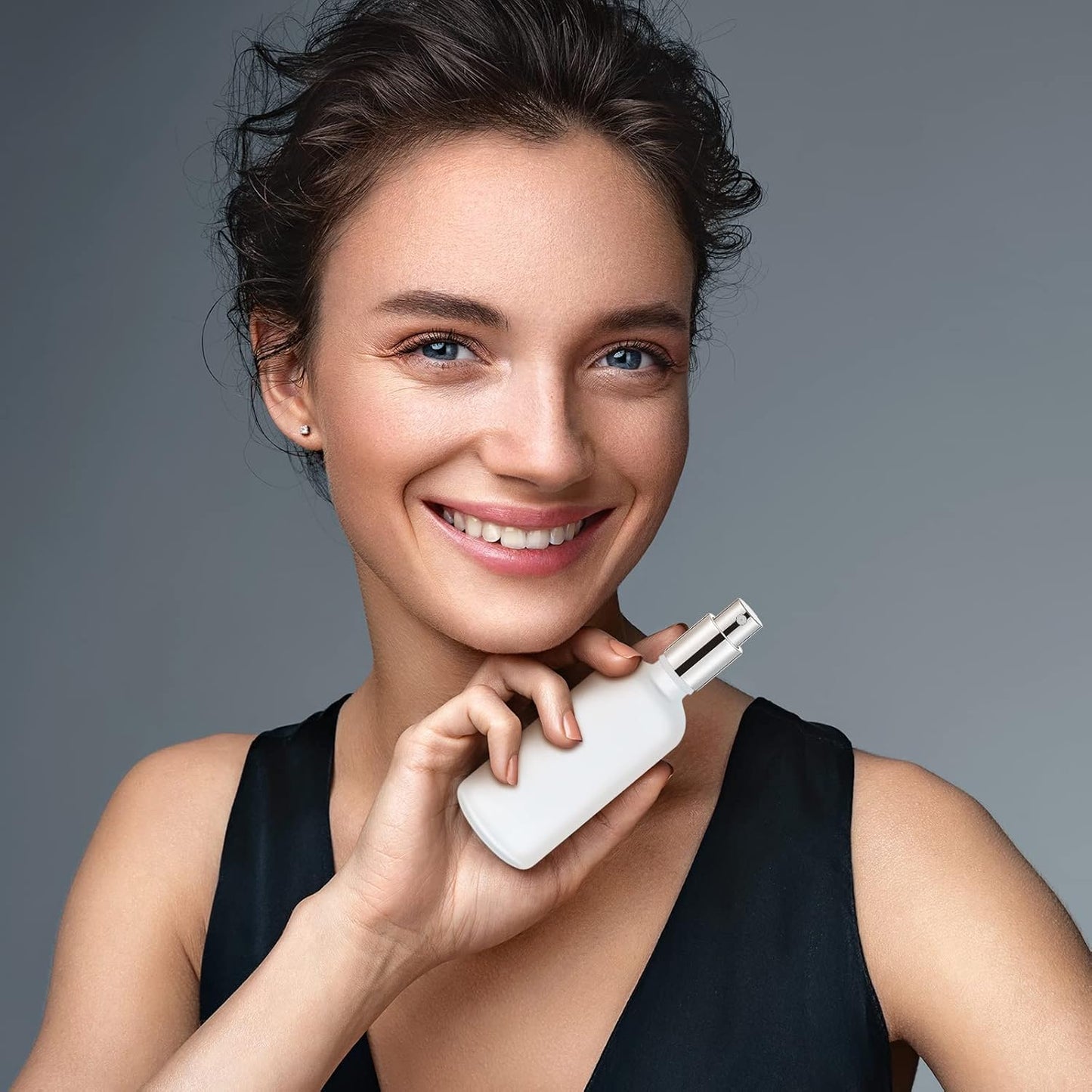 Roshtia 30 Pcs 3.4 oz/ 100 ml Silver Glass Spray Bottle Refillable Perfume Atomizer Clear Decorative Empty Bottles with Fine Mist Sprayer Pump for Face Body Travel