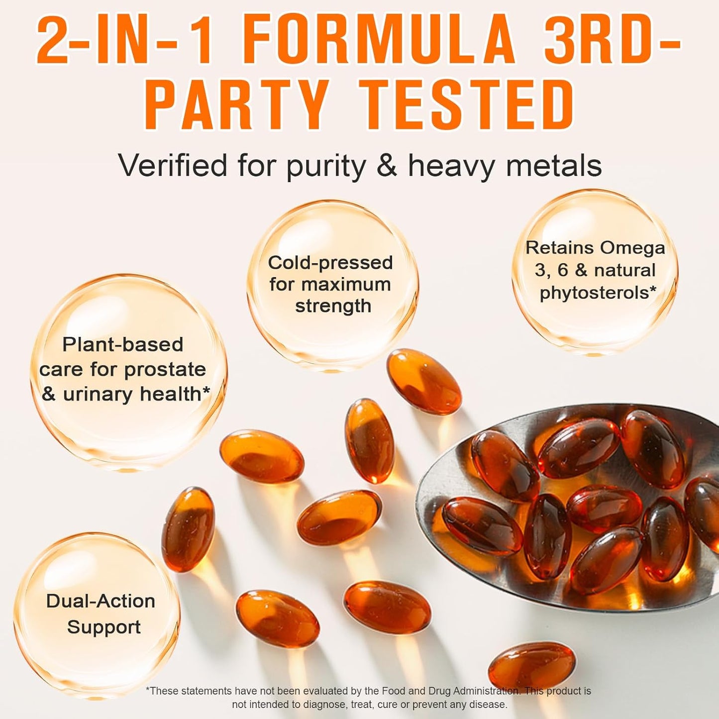 Pumpkin Seed Oil Capsules 300 Count, 2 in 1Pumpkin Seed Extract, Cold Pressed, Non-GMO, Essential Fatty Acids & Phytosterols for Hair Growth, Urinary, Bladder & Prostate Health