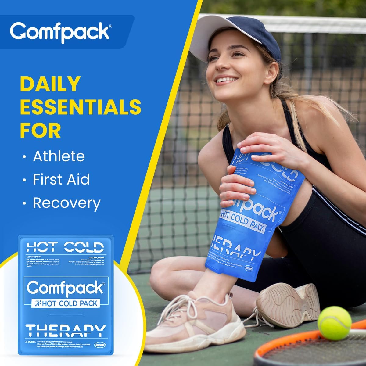 Large Ice Pack for Injuries Reusable, 11.2” x 14.7” Flexible Ice Pack for Full Body Relief, Soft Gel Cold Pack with Long Lasting Cold for Back, Knee, Relief for Chronic, Surgery, Swelling