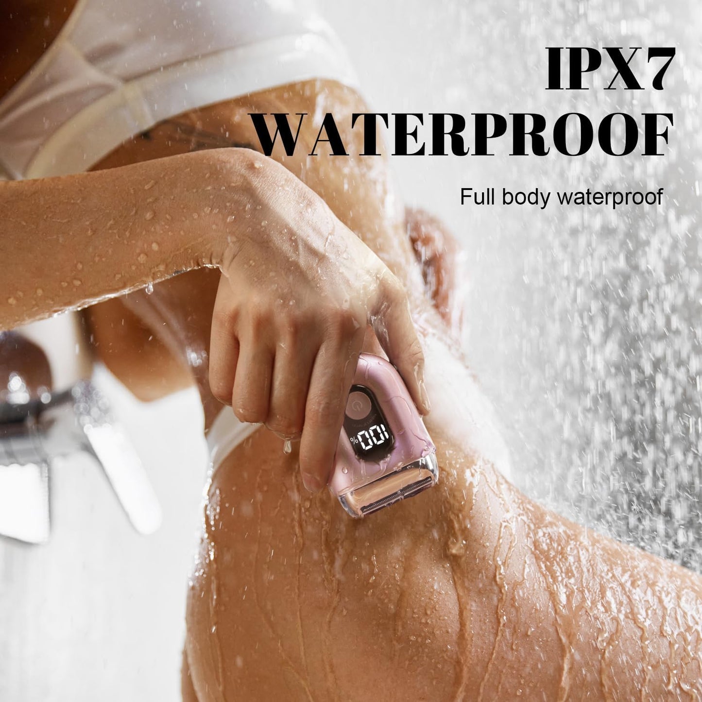 Cordless Electric Shaver for Women: Mini Electric Razors with LED Display - Rechargeable Bikini Trimmer - IPX7 Waterproof Wet Dry Face Razor for Body Pubic Leg (Pink)