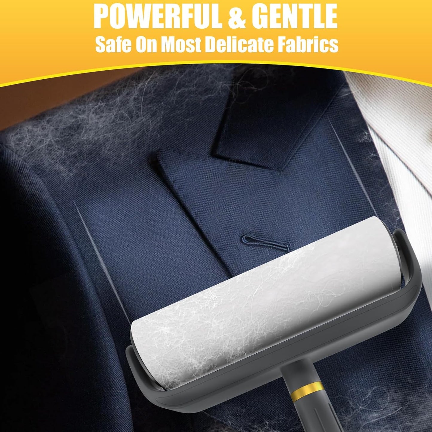 Large Surface Lint Roller for Pet Hair Extra Sticky, 500 Sheets Mega Value Set, 6.3" Dog Cat Pet Hair Remover Pick Hair Up, Giant Lint Rollers for Clothes Furniture Couch