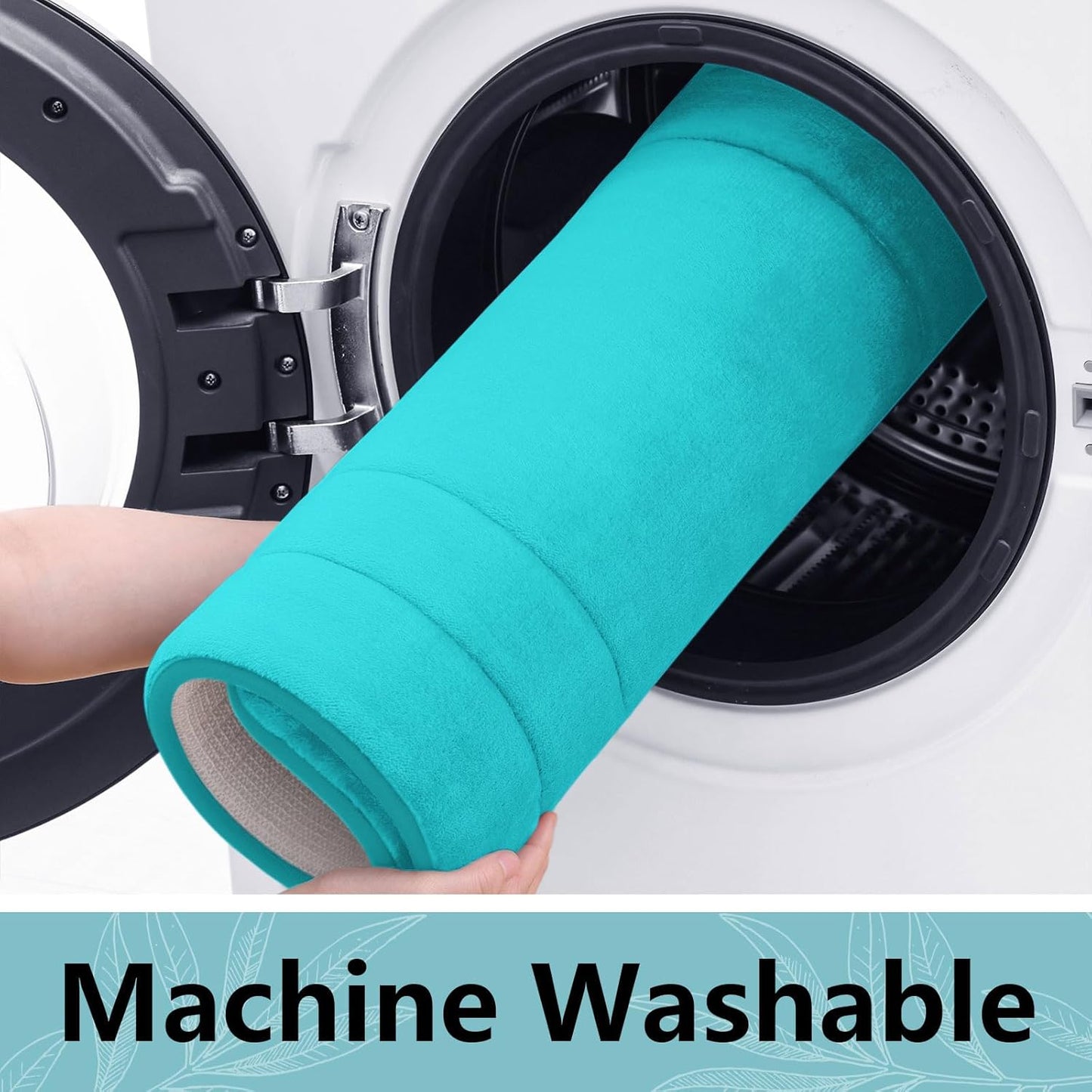 Arotive Memory Foam Bathroom Rug Mat 47x17, Ultra Soft and Absorbent Bath Mat, Machine Wash Dry, Comfortable Bath Rug Carpet for Bathroom Floor, Tub and Shower, Teal