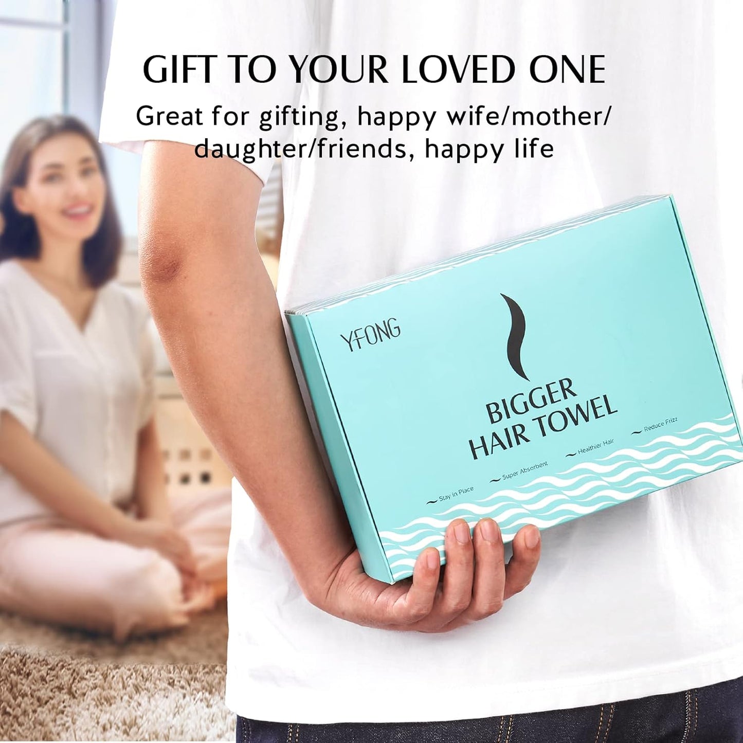 YFONG 3 Pack Large Microfiber Hair Towel Wrap, 30" x 10" Thicker Anti Frizz Quick Dry Hair Towels for Women Long, Curly, Thick Hair, Super Absorbent Hair Turban for Wet Hair (Grey, Pink, Blue)