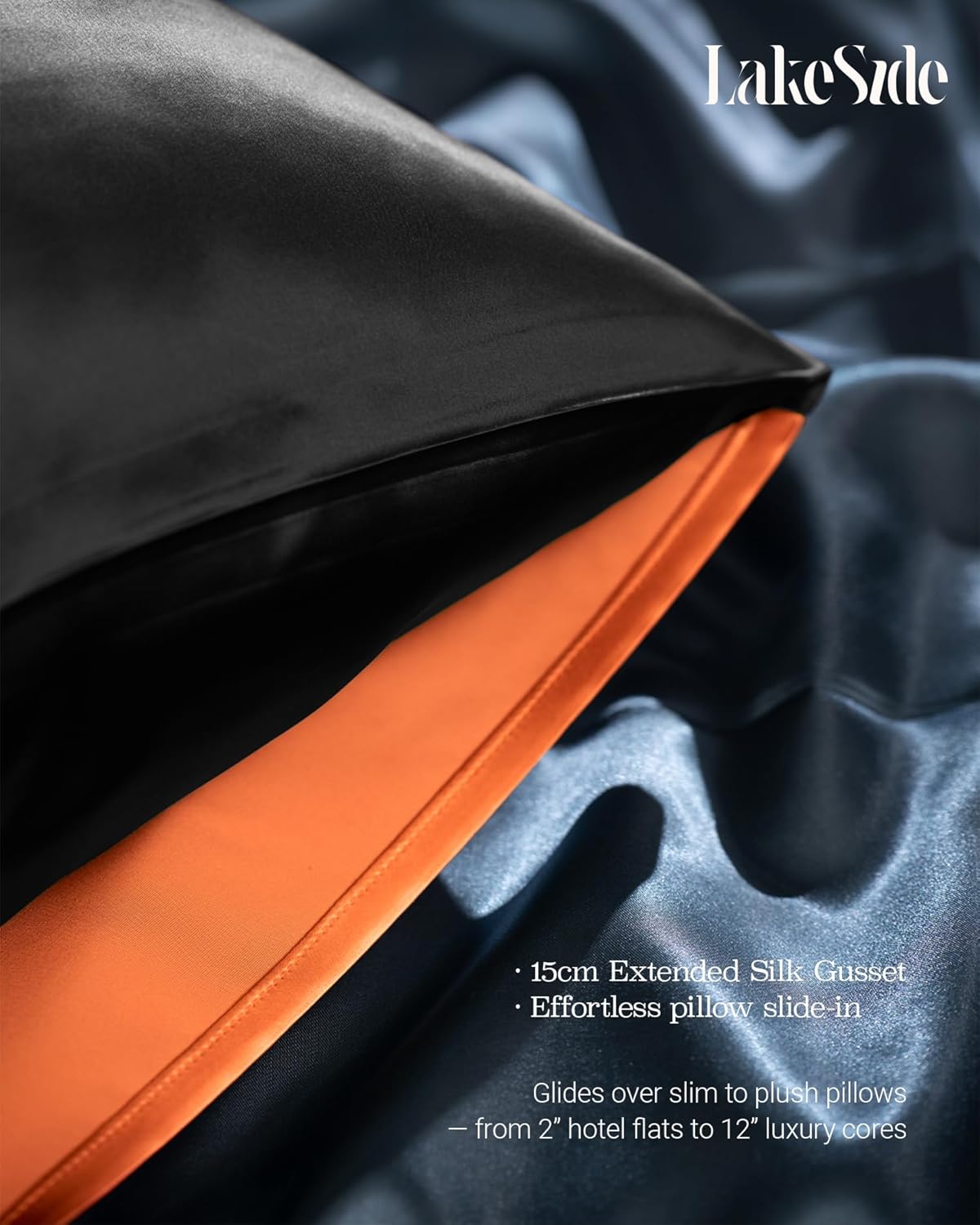 Oriental Lakeside® 100% Pure 22 Momme Mulberry Silk Pillowcase with Envelope Closure - Nighttime Skincare & Hair Care Hydrating Pillow Cover