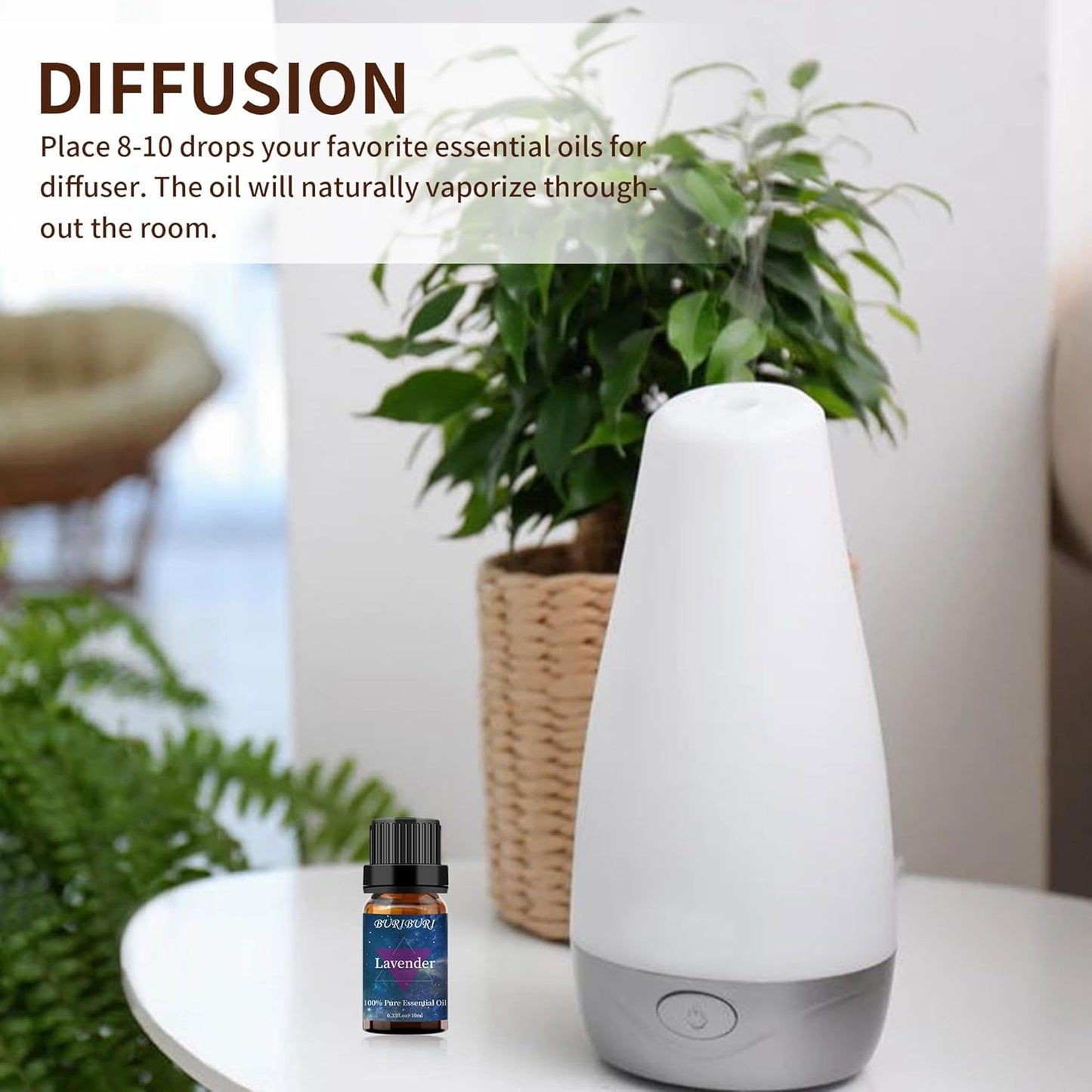 BURIBURI Eucalyptus Oil and Lavender Essential Oil Set 2 Pack, 100% Pure Diffuser Oil Eucalyptus Essential Oil for Massage, Soap Making