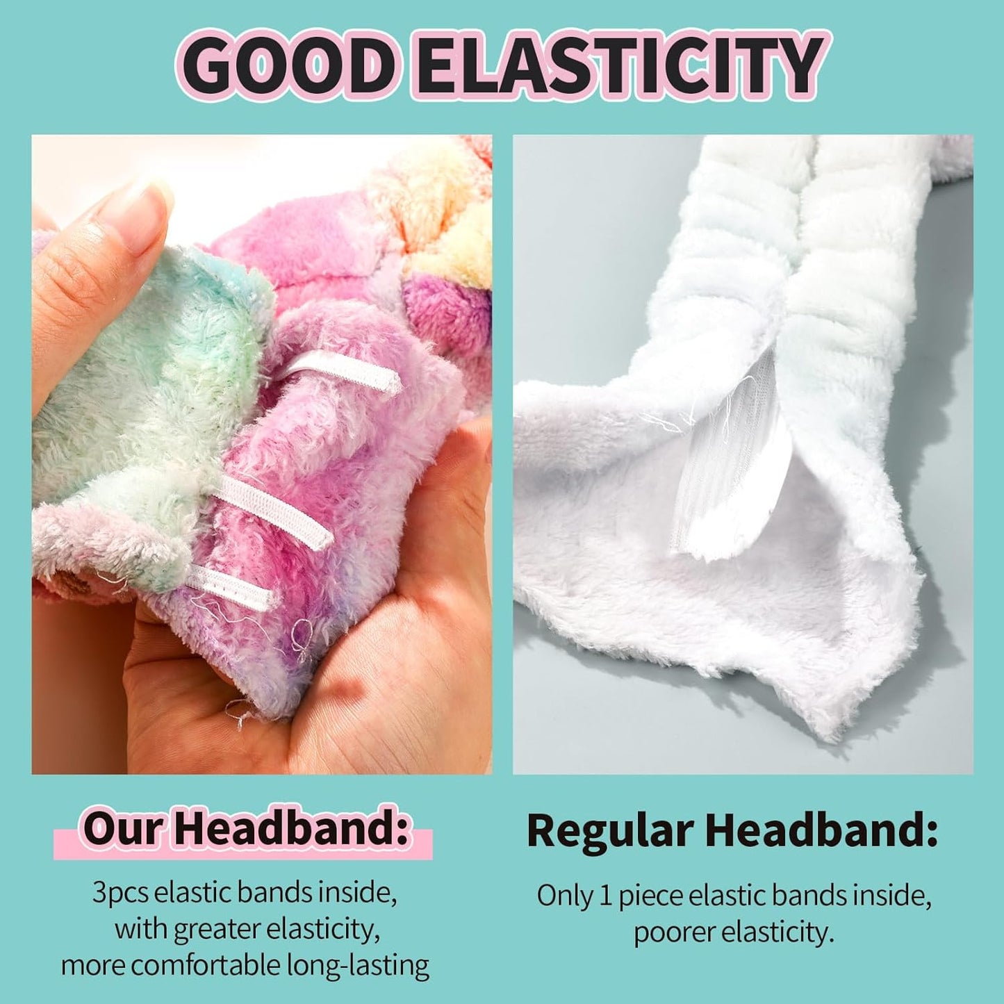 LEOBRO Spa Headband, Makeup and Skincare Headbands, Headband for Washing Face, Face Wash Skin Care Make Up Headbands, with Hair Scrunchies, Christmas Gifts for Teens, for Women, Girls