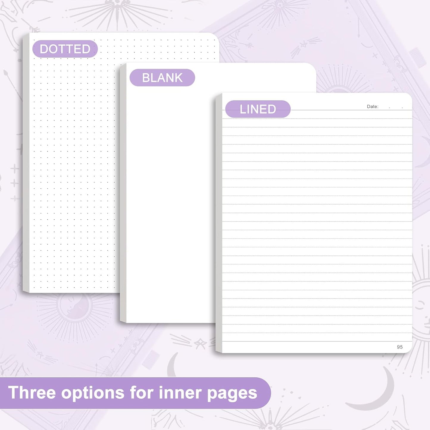 Plain Journal for Women Men, 192 Pages A5 Notebook Journal, Hardcover Notebook with 100Gsm Thick Pages, Leather Note Book for Writing, Travel, Business, Office, Prayer 5.7 x 8.3, Light Purple