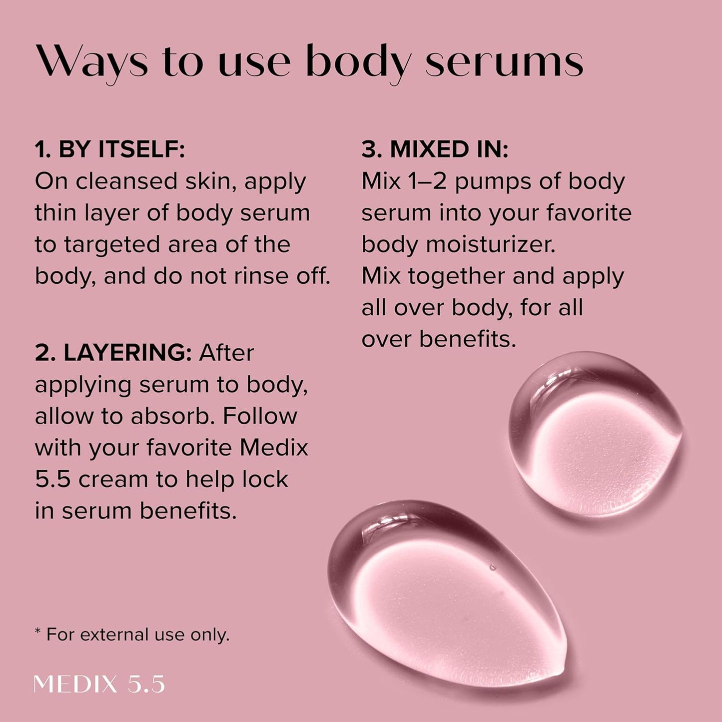 MEDIX 3% Concentrated Hyaluronic Acid Hydrating Gel Body Booster Dry Skin Moisturizer, Anti Aging Skin Care Booster For Restoring Skin Barrier, Wrinkles, & Fine Lines, 2-Pack