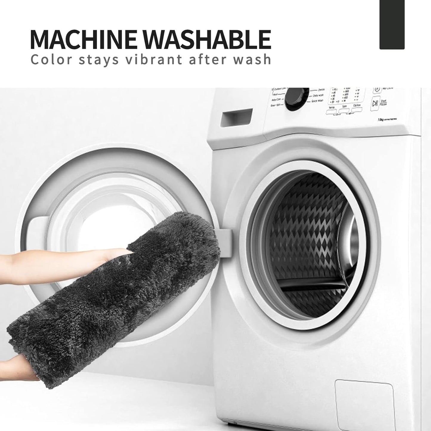 FIFU Bathroom Rugs 24" W x 36" L, Bath Mat for Bathroom, Bedroom, Laundry Room & Kitchen, Non-Slip Rubber Latex Backing, Extra Soft and Absorbent Microfiber Carpet, Machine Washable Rug, Black