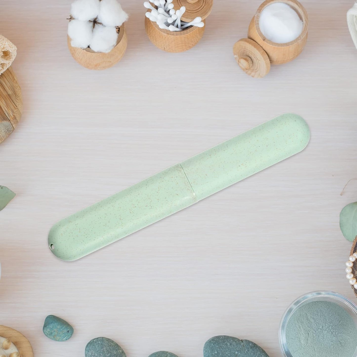 VOCOSTE 1pcs, Traveling Toothbrush Holders Case, PP Toothbrush Case for Travel Business, Green, 8.07''x1.22''x0.83''