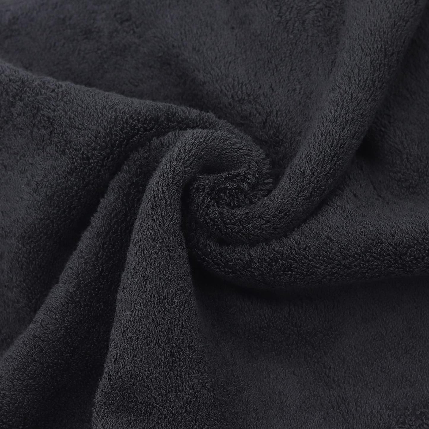 Monogrammed Hand Towel, Personalized Initial Gift, Extra Absorbent 100% Turkish Cotton - Soft Terry Finish - Set of 2 - White Block Initial S - Embroidered on Black Towels