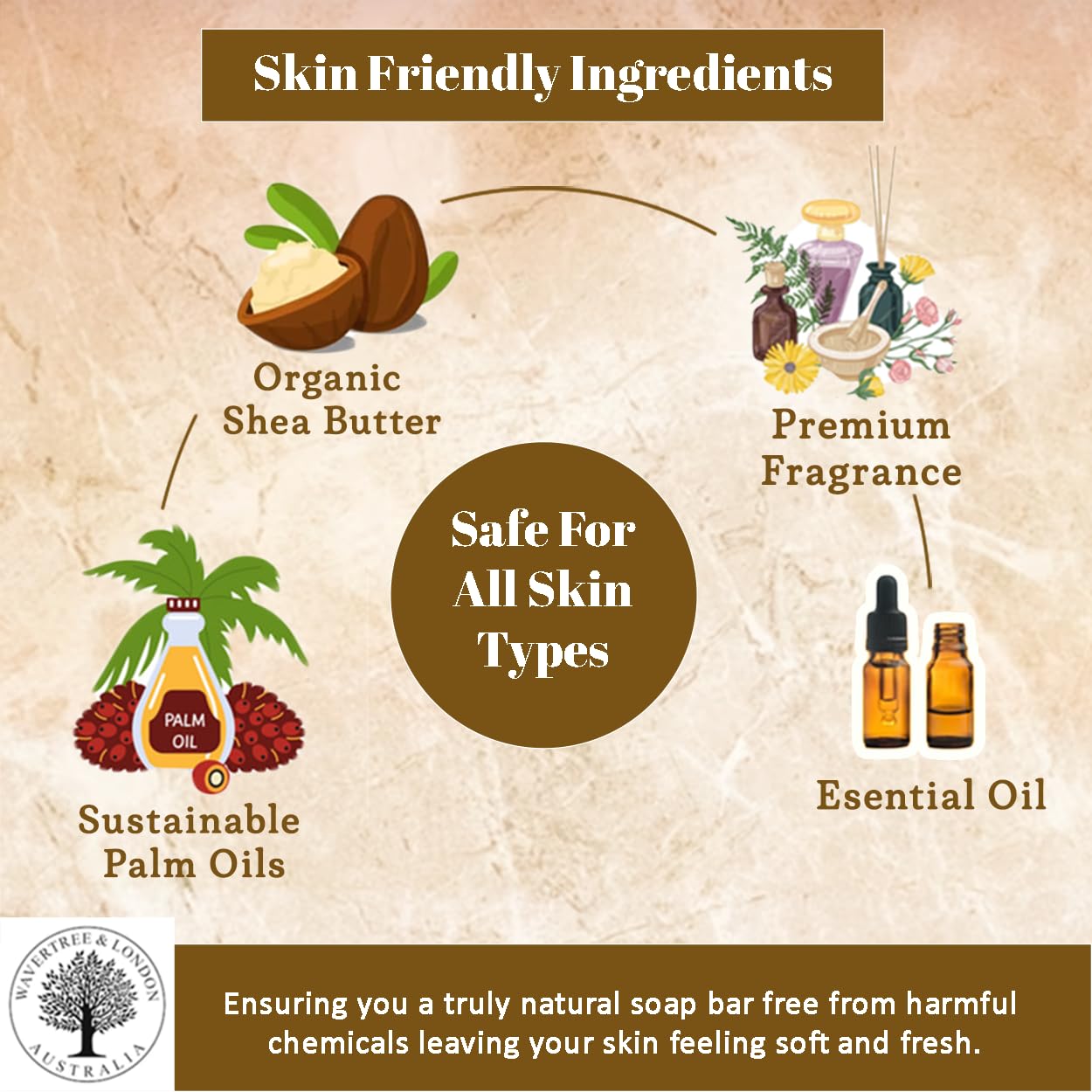 Wavertree & London Havana Scented Natural Soap (8 Bars), 7oz Moisturizing French Triple Milled Soap Bars enriched with shea butter - Pure Plant Oil Bath & Body Bars for All Skin Types