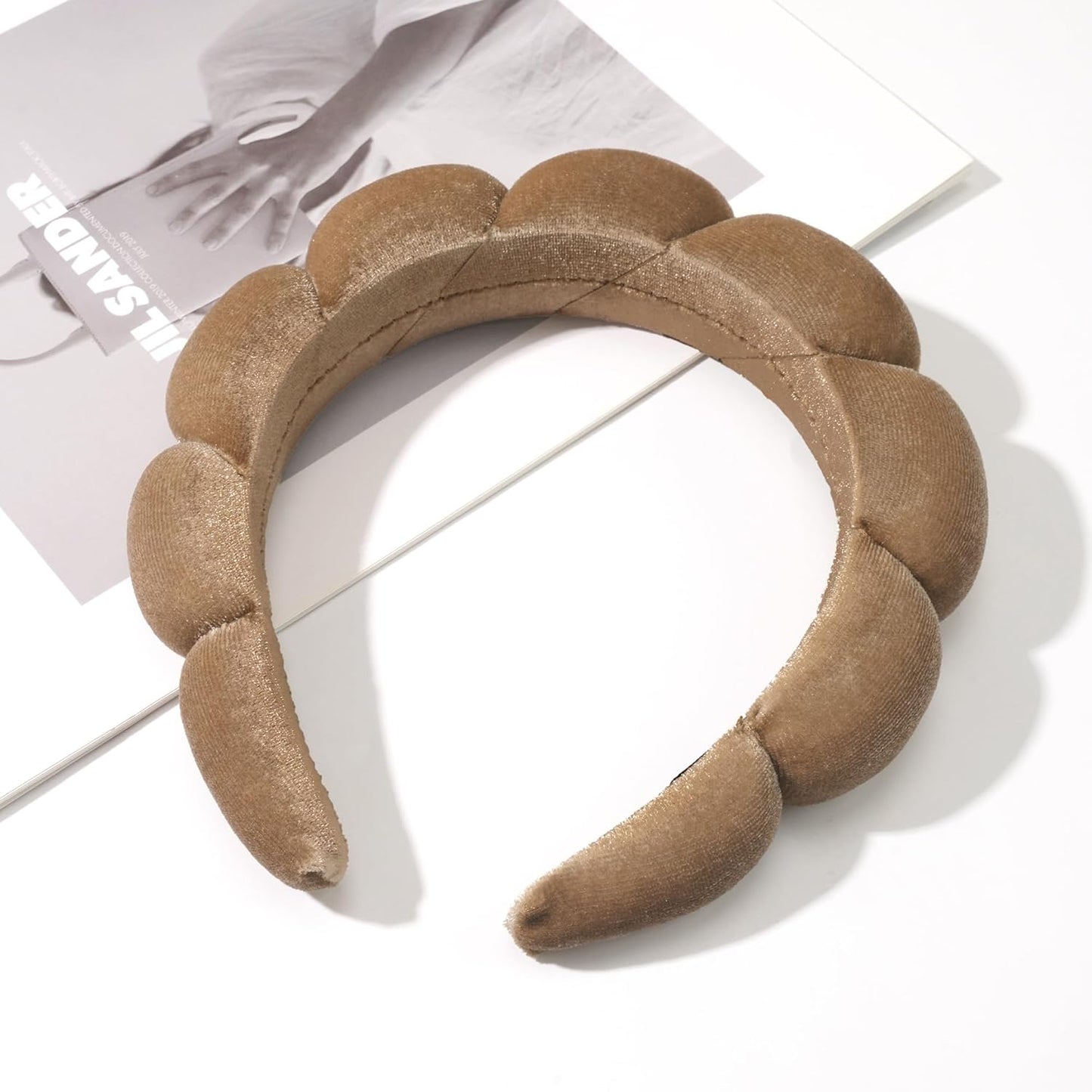 Ayesha Brown Spa Headband for Washing Face Sponge Makeup Headbands Skincare Headband Soft Hair band to Facial Clean