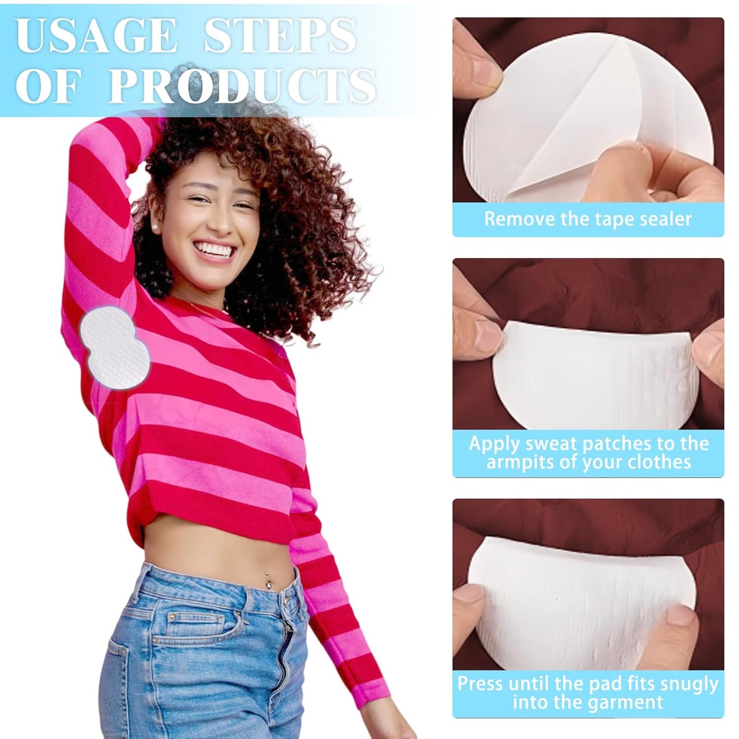 120PCS Armpit Sweat Pads Underarm Sweat Pads for Women and Men Fight Hyperhidrosis Disposable Sweat Pads for Under Arms Comfortable Unflavored, Non Visible,Antiperspirants