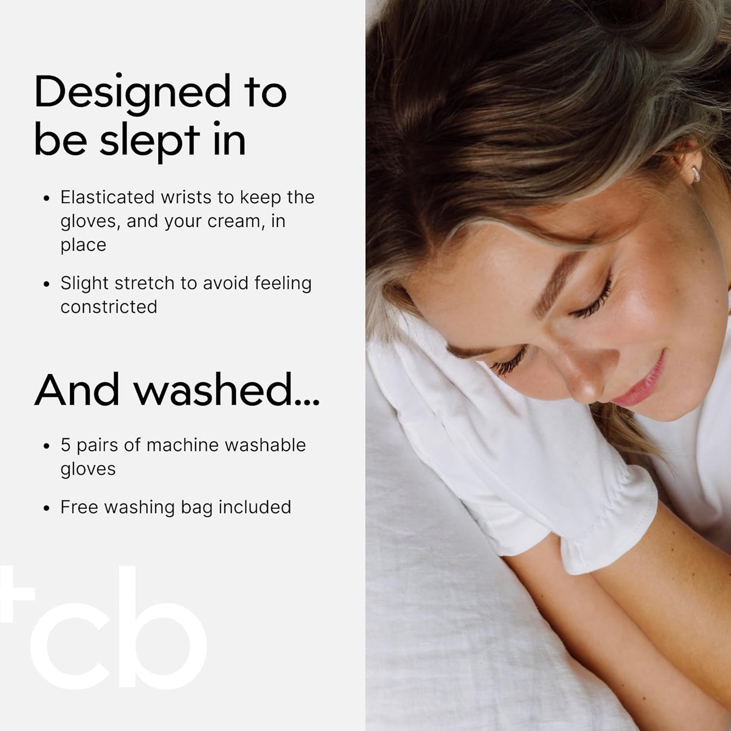 Clearbody Organics 100% Organic Cotton Gloves - 5 Pairs, Medium, White - Overnight Moisturizing White Gloves for Dry Hands