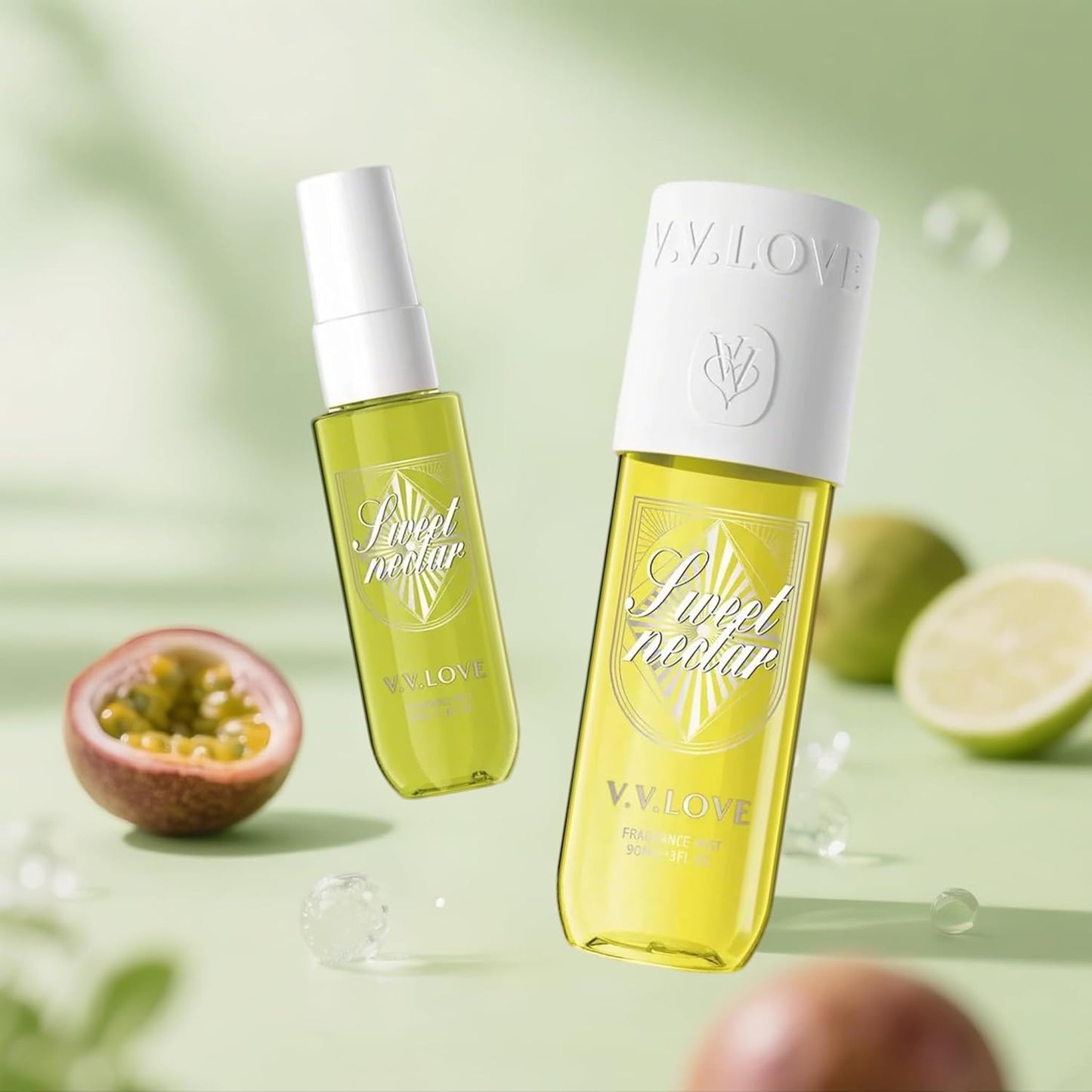 Hongsheng 2 PCS Women's Body Mist and Hair Fragrance Travel Set, 3 Fl Oz + 1.3 Fl Oz Spray, Sweet Scented Perfume Gift Set for Women (Passion Fruit)