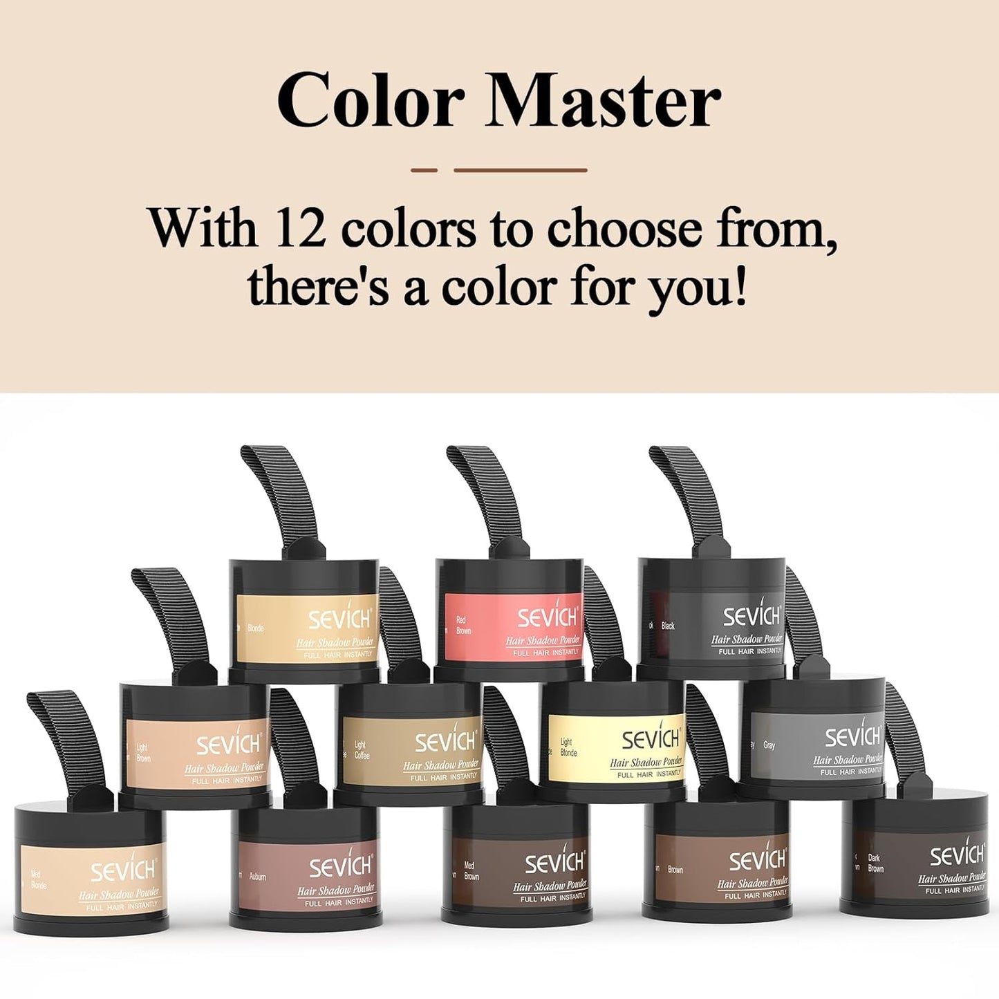 Instantly Hairline Shadow - SEVICH Hairline Powder, Quick Grey Root Concealer for Thinning Hair, Eyebrows & Beard, Windproof & Sweatproof, Light Brown