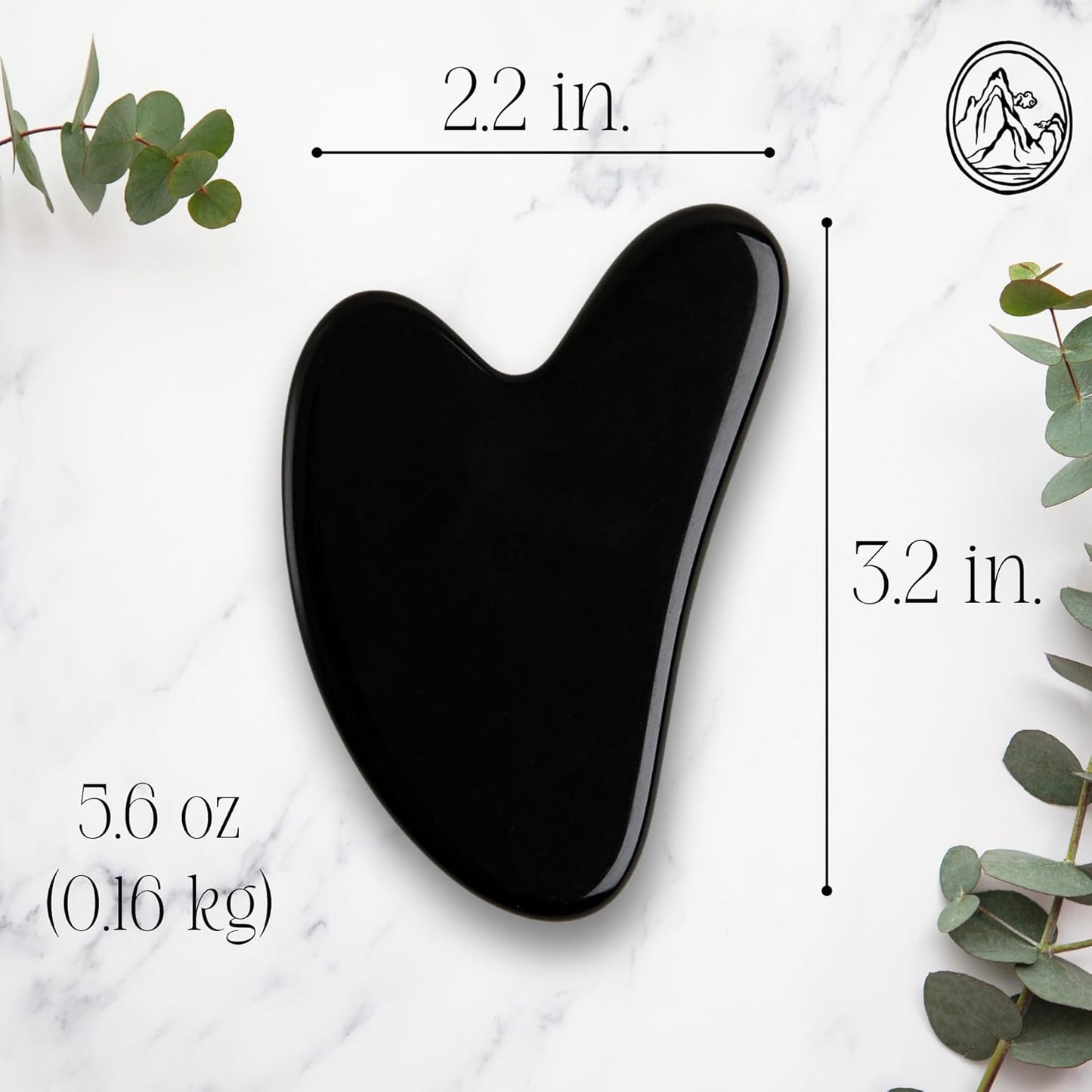 Mount Lai Obsidian Gua Sha Facial Tool – The Stone of Transformation – 100% Genuine Black Obsidian Stone Face Sculpting Tool for Lymphatic Drainage, Puffiness Reduction & Jaw Tension Relief