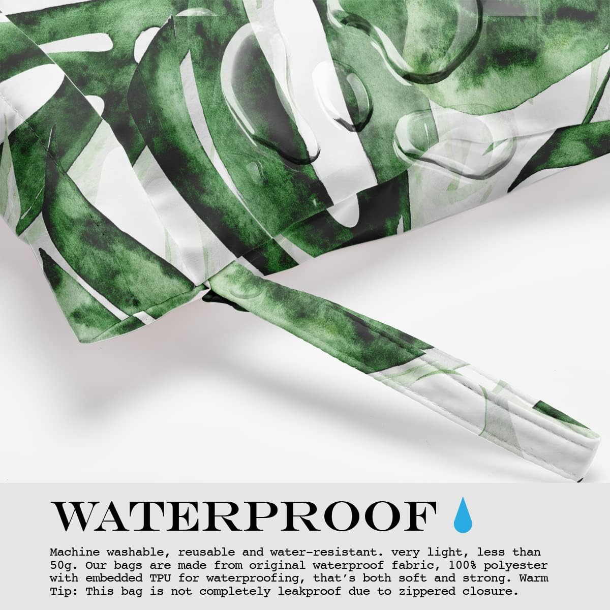 Wet Bag, Wet Dry Bag, Wet Bag for Swimsuit, Travel, Beach, Pool, Diapers, Dirty Yoga Gym Clothes, Makeup Bag, Waterproof Tropical Palm Leaves Decor Jungle Palm Leaf Favors