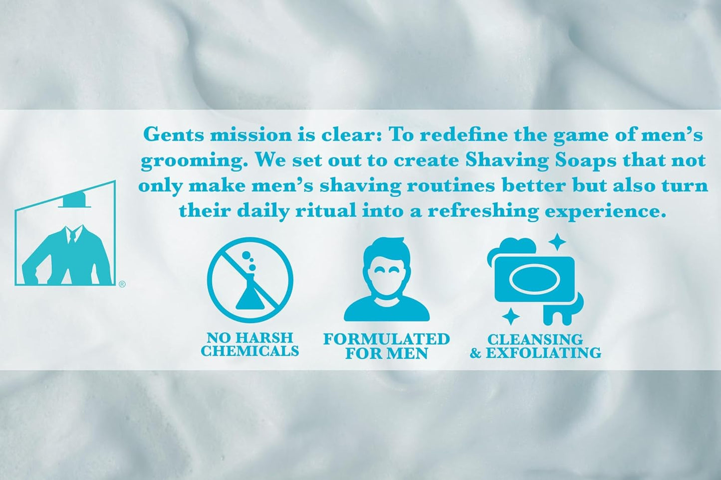 G.B.S 97% All Natural Shave Soap Set for Men, Fragrance Free Shaving Soap with Shea Butter for Sensitive Skin