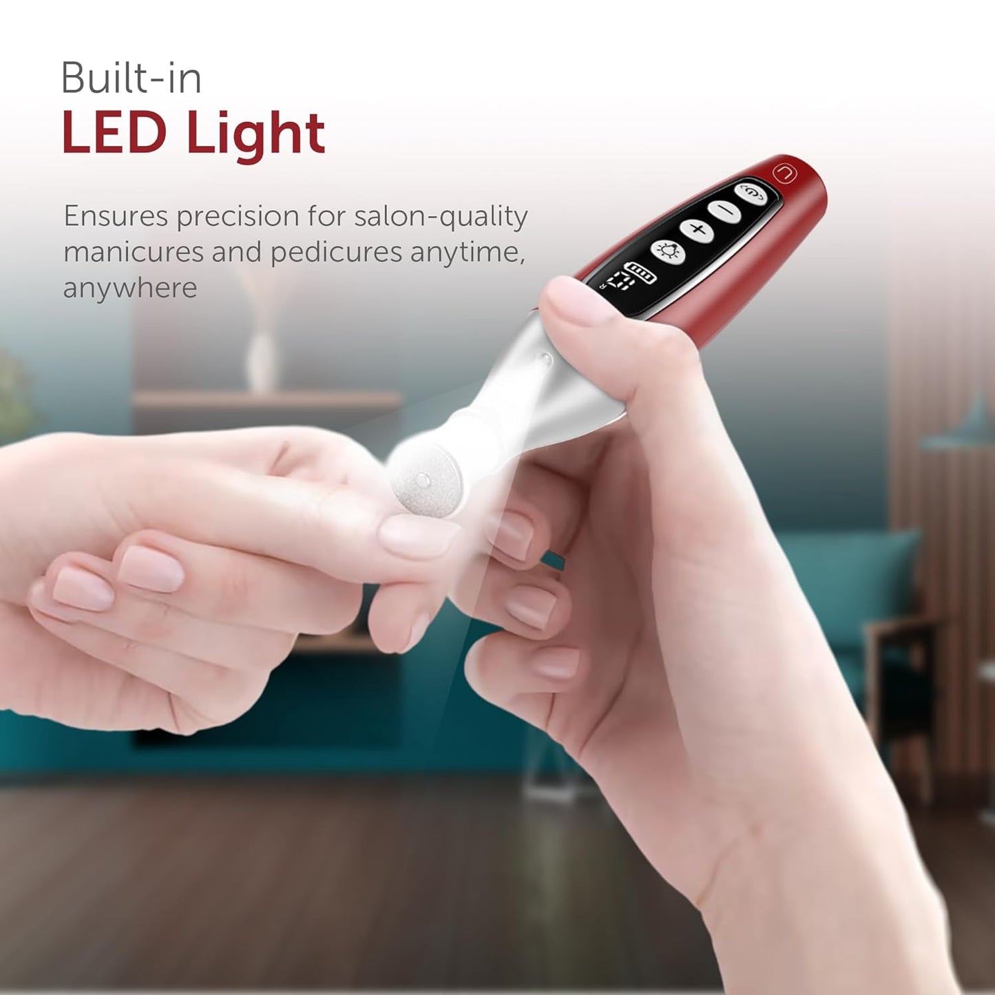 PediLux Pro Professional Manicure Pedicure Kit, Cordless Electric Nail File Drill Set, Thick Toenail Grinder, Toe Nail Dremel Tools, Filer, Buffer, Sander, Remove Cuticles, Callus for Women & Men