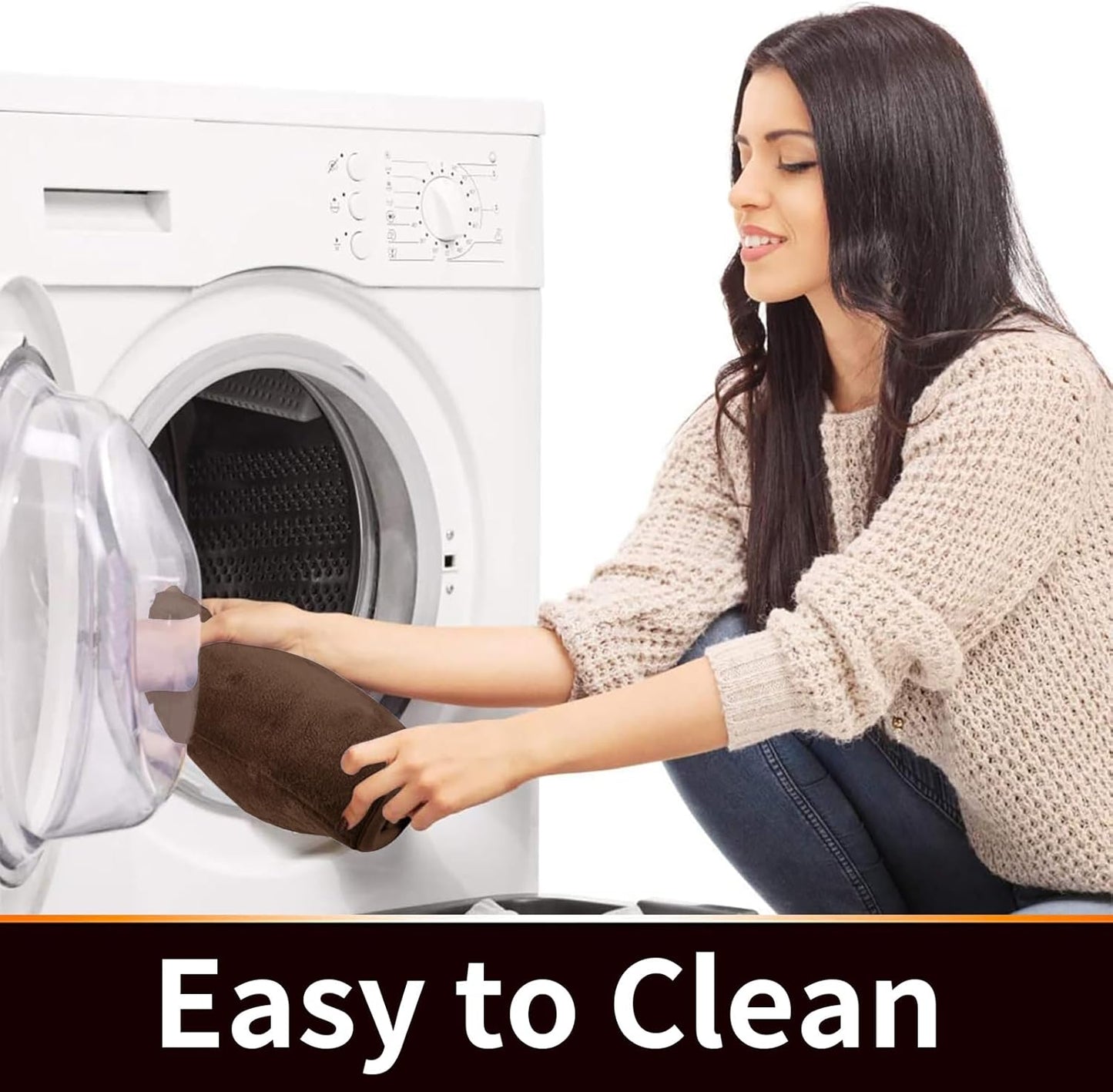 Yimobra Memory Foam Toilet Bath Mat U-Shaped, Soft and Comfortable, Super Water Absorbent, Non-Slip, Machine Wash and Easy to Dry for Bathroom Commode Contour Rug, 24 X 20 Inches, Brown